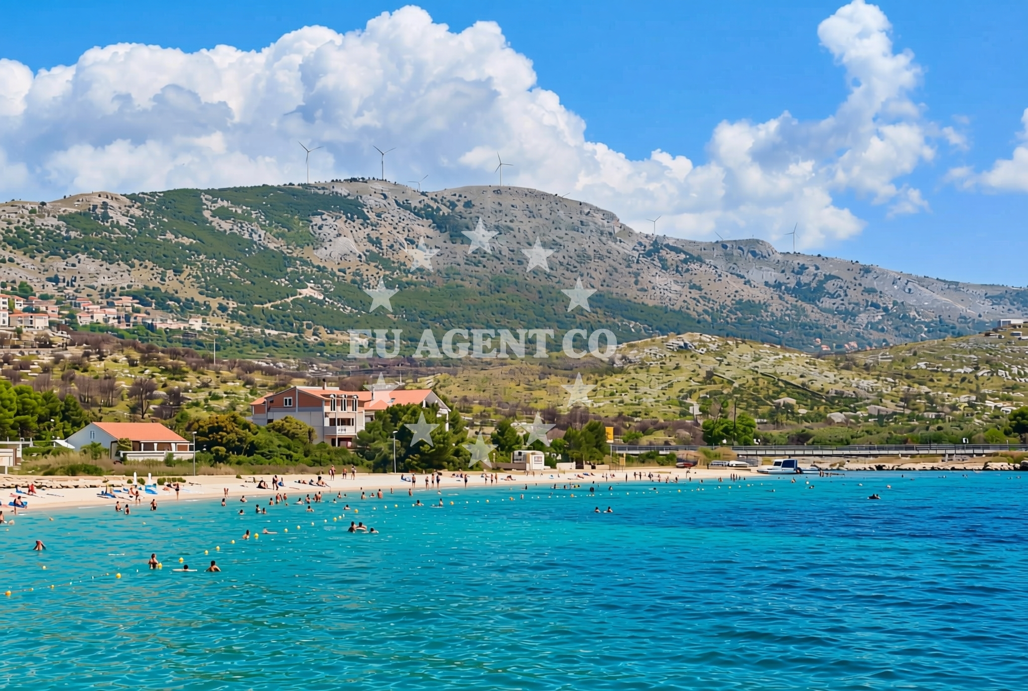 Shoreline and swimming area at Grlić, Grebaštica Beach in Grlić