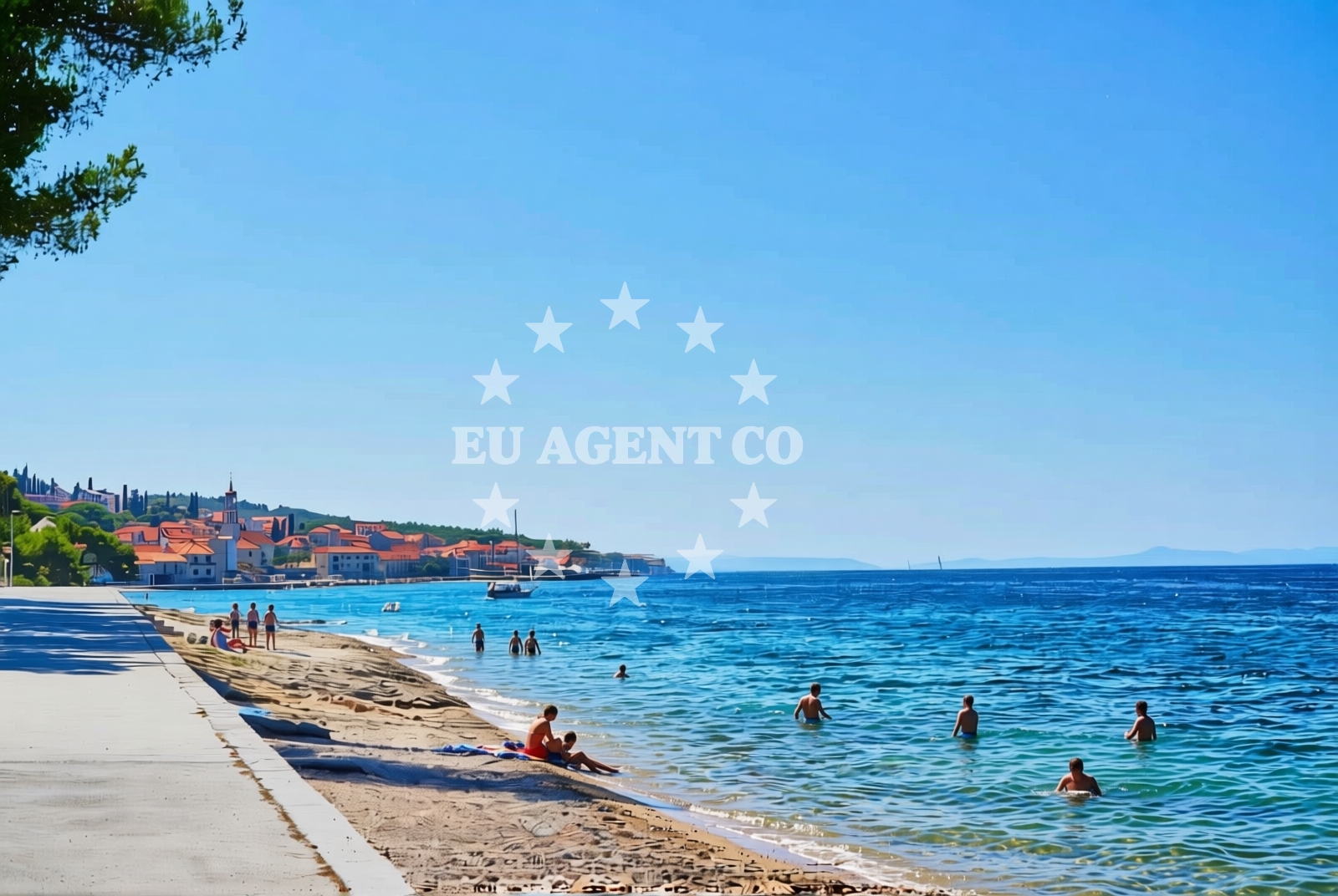 Sea and coastal view of Grlica, Sutivan (Brač) Beach in Grlica
