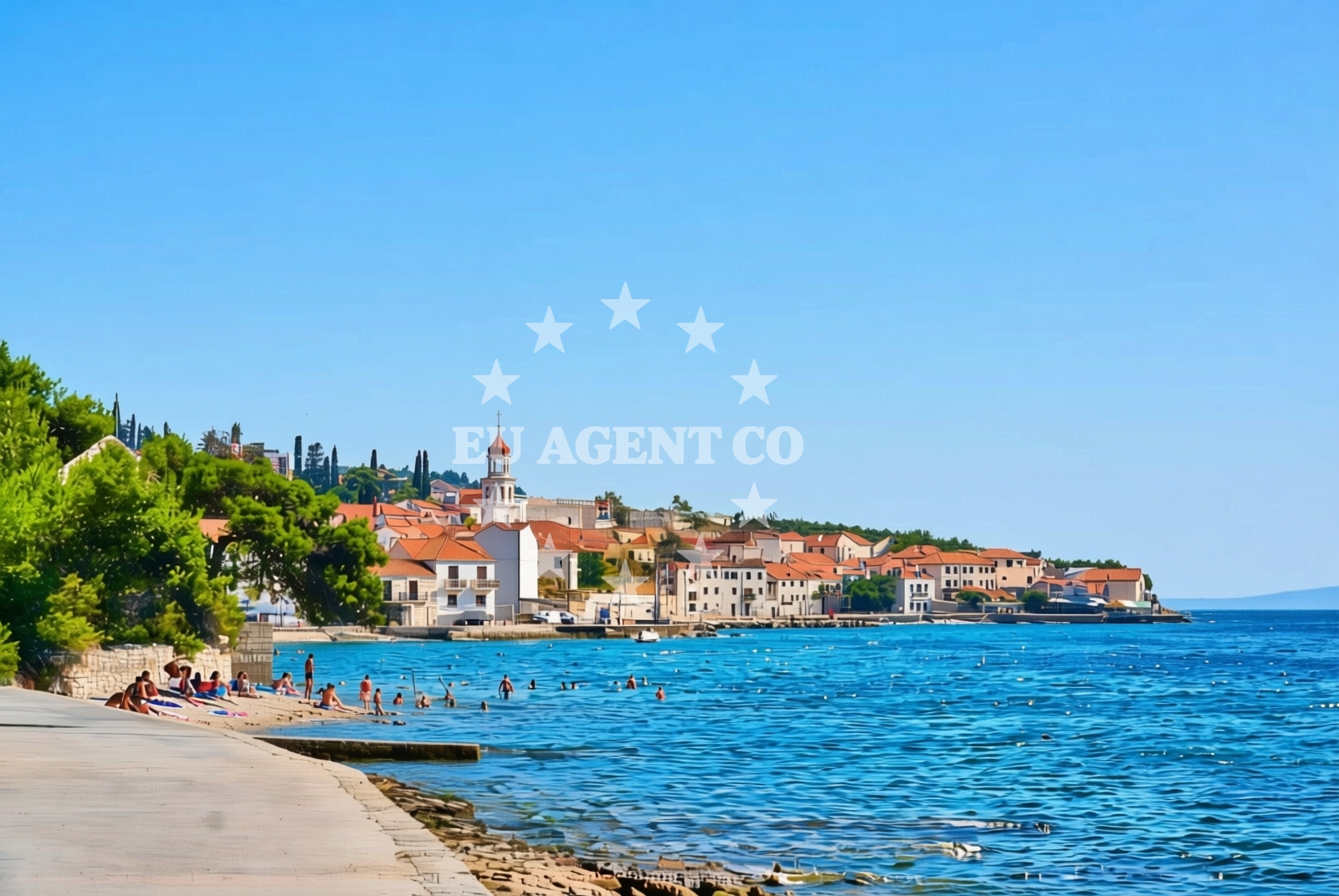 Beach facilities and surroundings at Grlica, Sutivan (Brač) Beach in Grlica