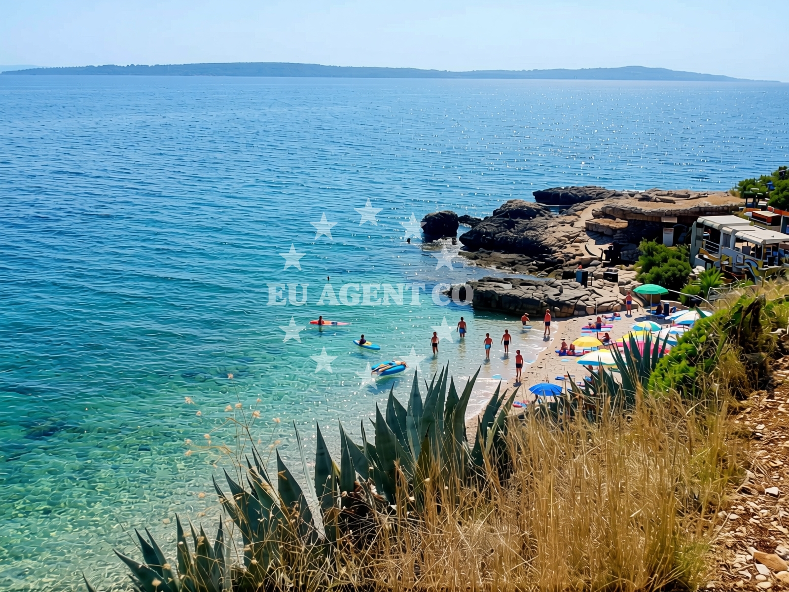 Sea and coastal view of Gromin Dolac beach in Zavala 151 A (ground floor), Zavala