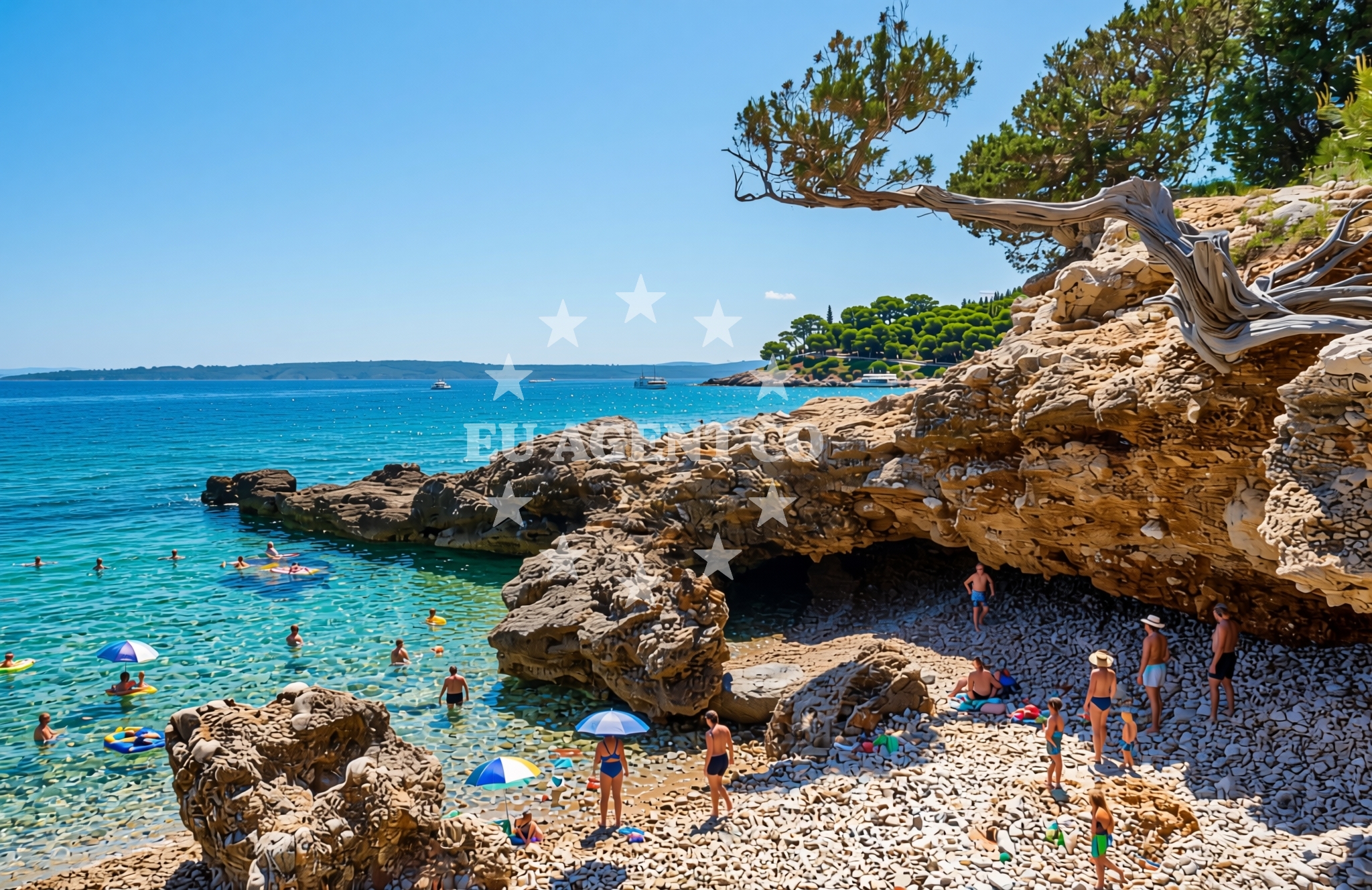 Sea and coastal view of Gromin Dolac zapad, Gromin Dolac (Hvar) Beach in Gromin Dolac zapad