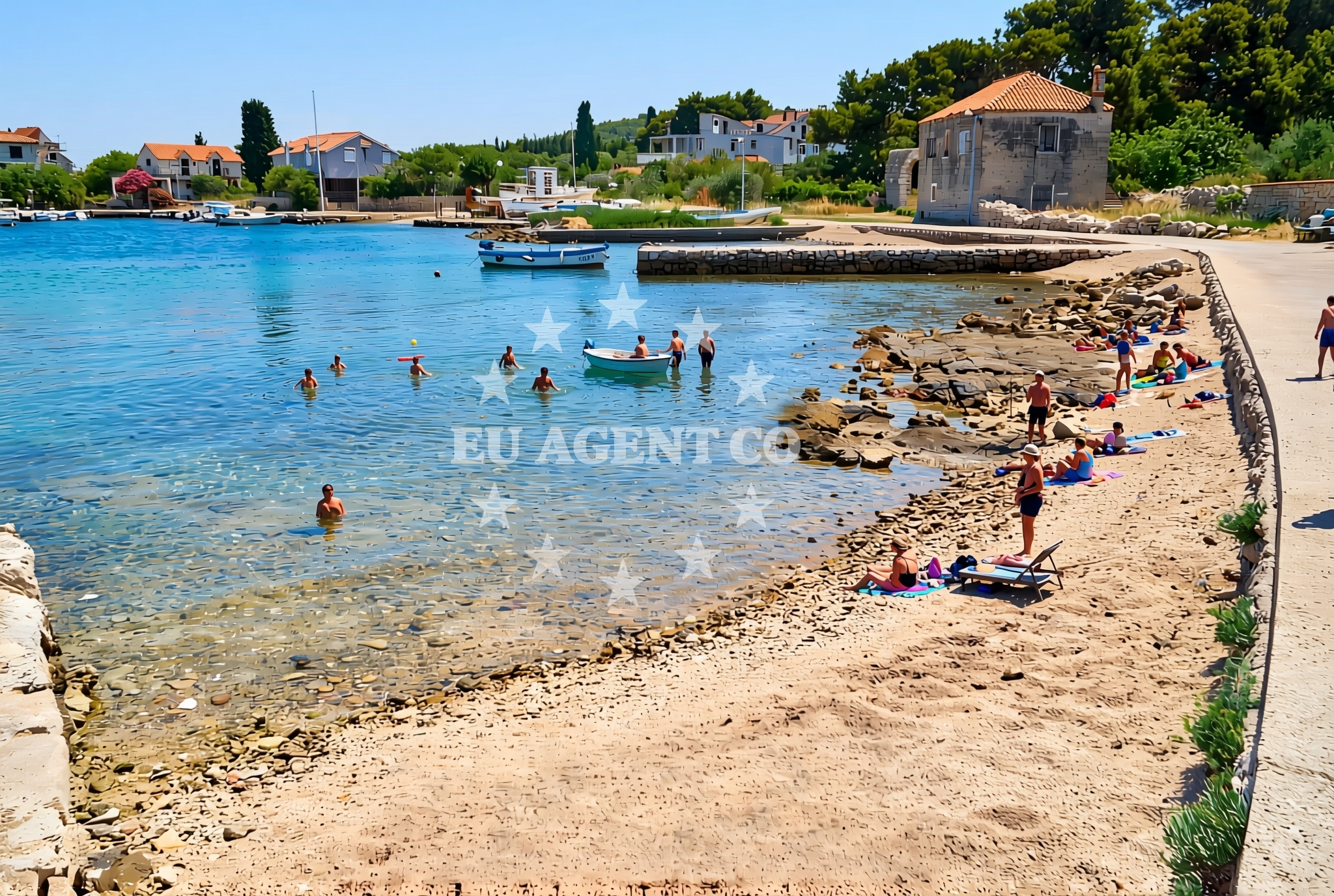 Overview of Grubelić, Prvić Šepurine (Prvić) Beach in Grubelić