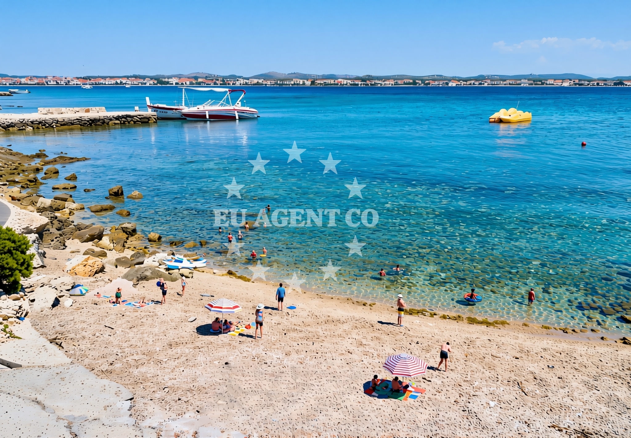 Shoreline and swimming area at Grubelić, Prvić Šepurine (Prvić) Beach in Grubelić