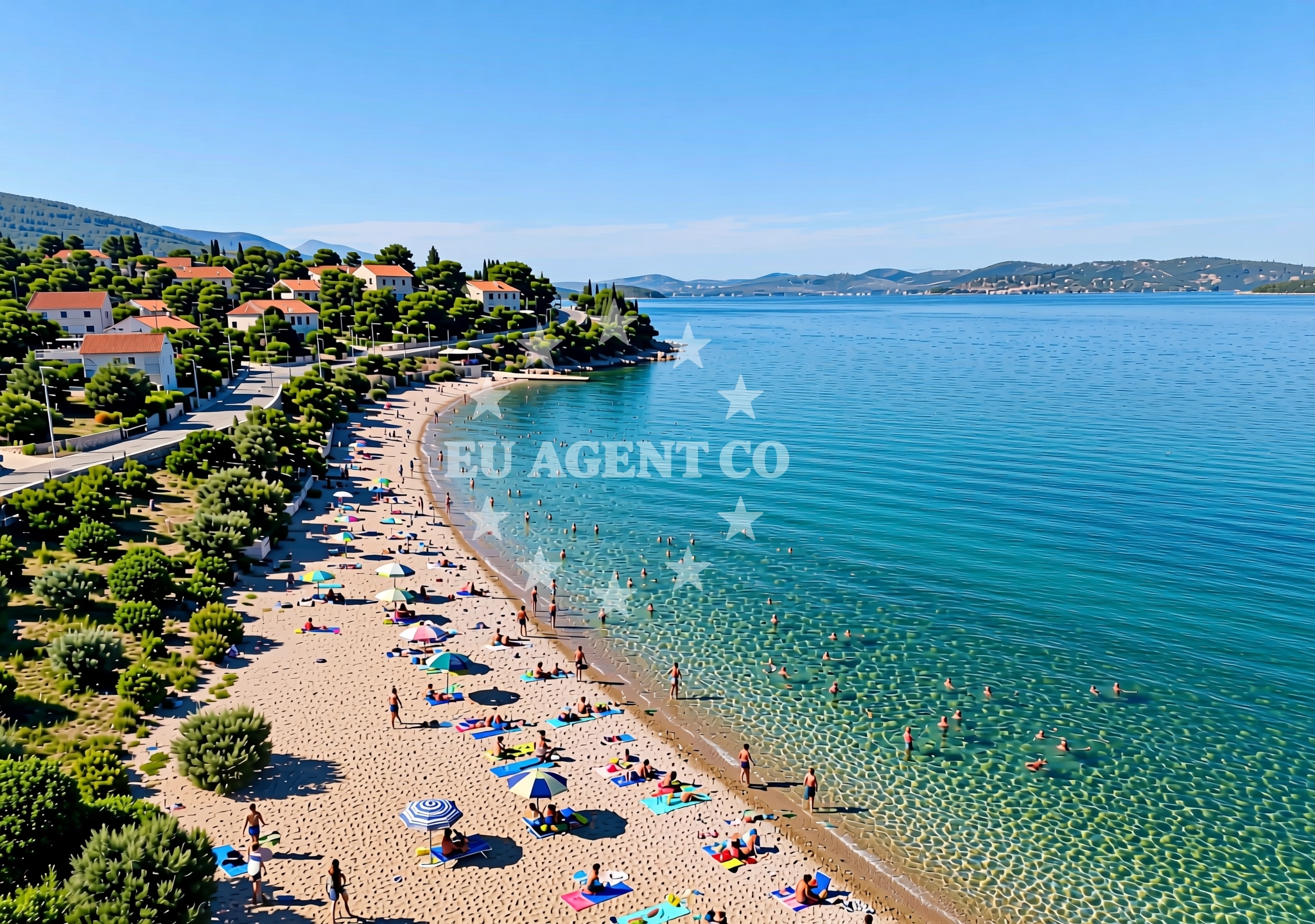 Sea and coastal view of Guberuša, Gračac (Skradin) Beach in Guberuša