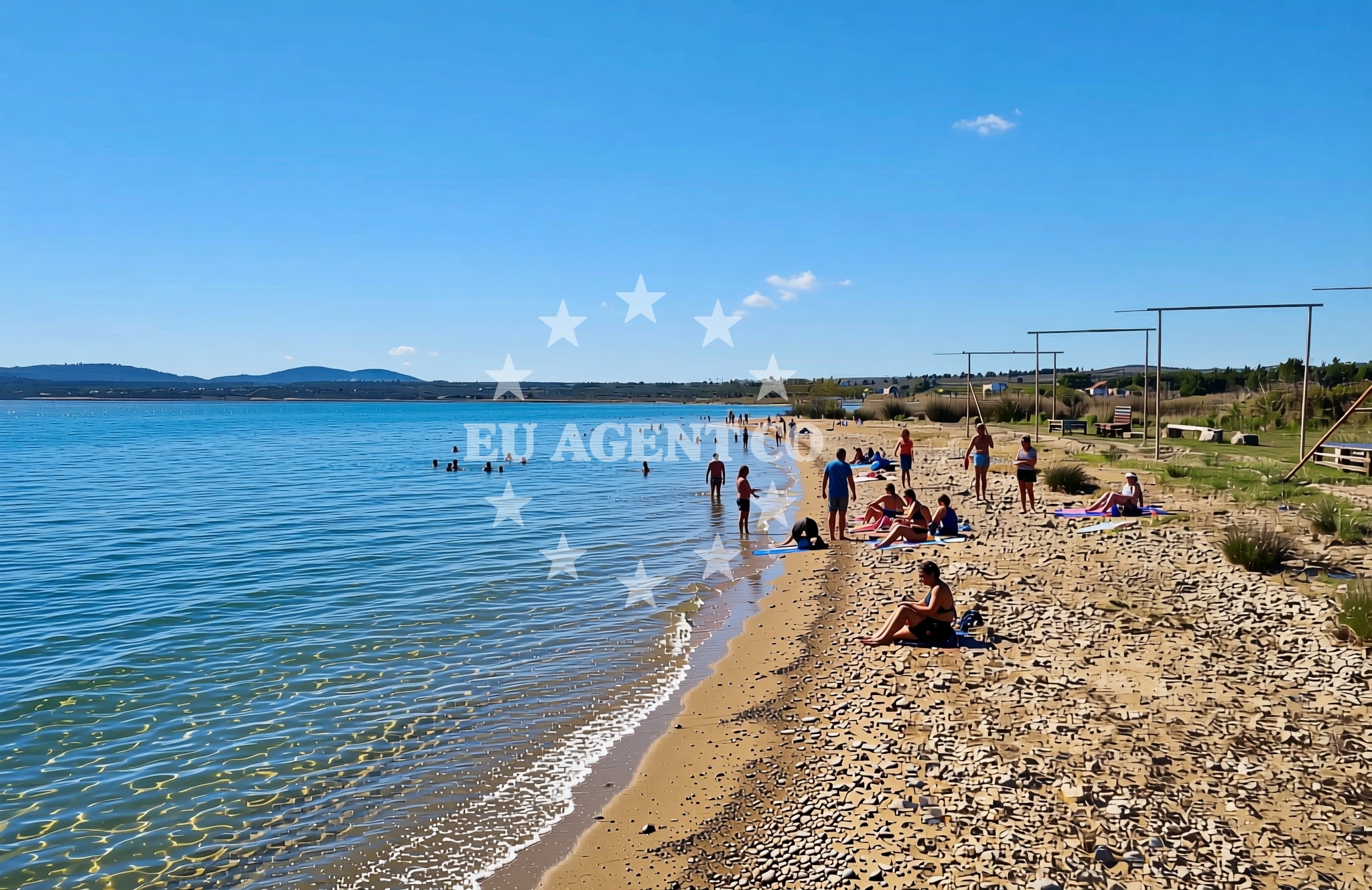 Beach facilities and surroundings at Guberuša, Gračac (Skradin) Beach in Guberuša