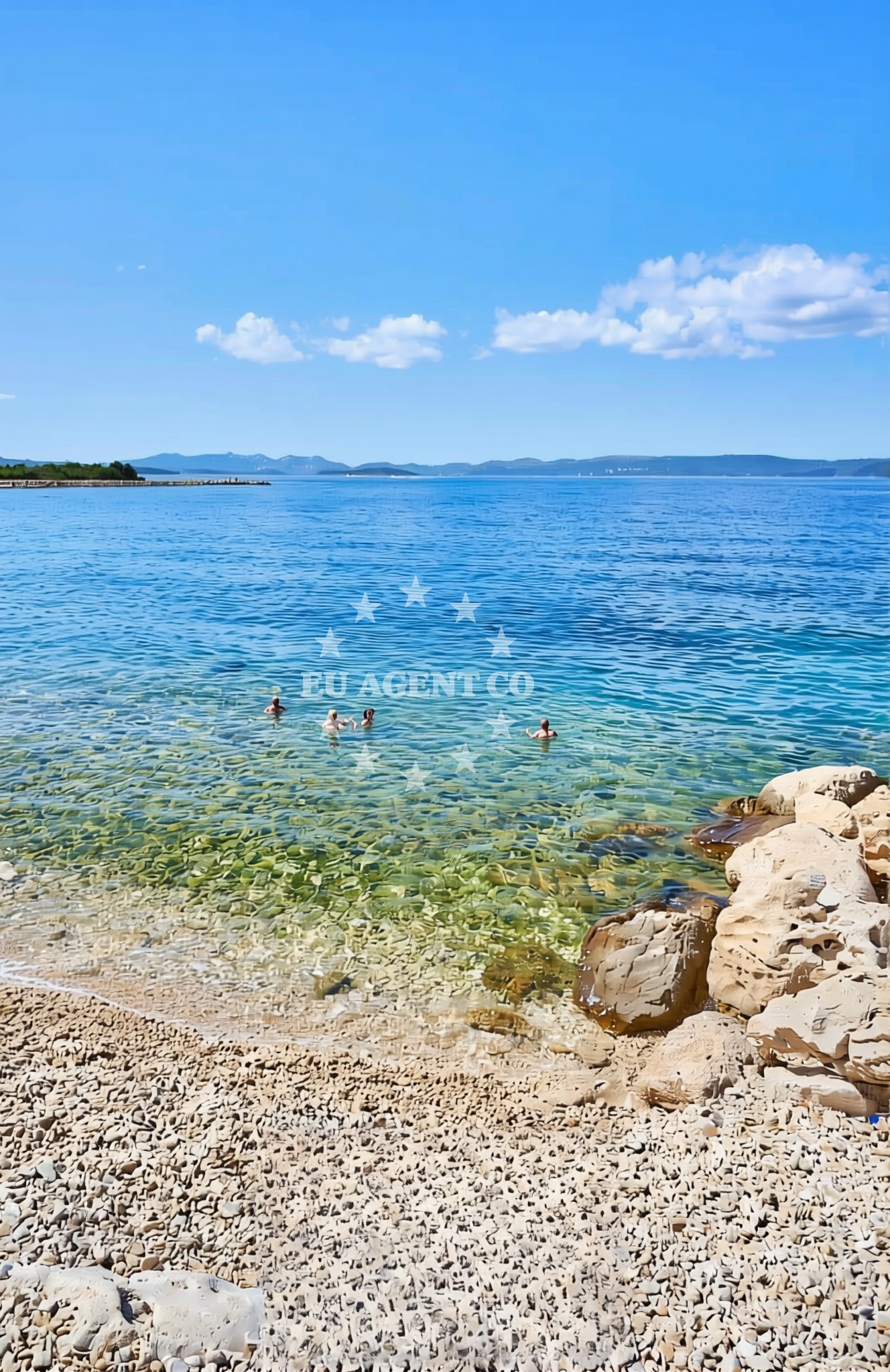 Sea and coastal view of Guduće, Ugljan (Ugljan) Beach in Guduće