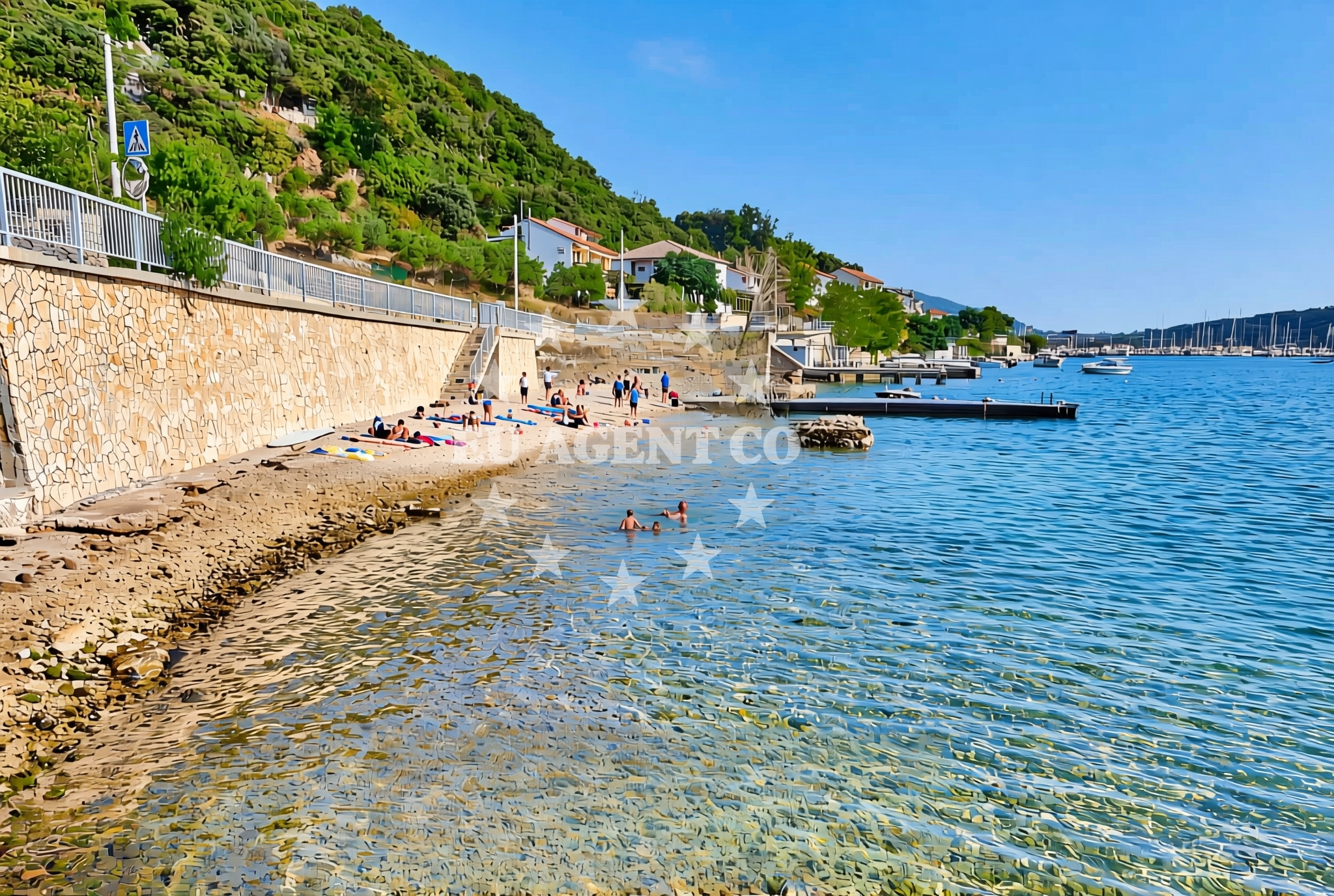 Shoreline and swimming area at Gulići, Supetarska Draga (Rab) Beach in Gulići