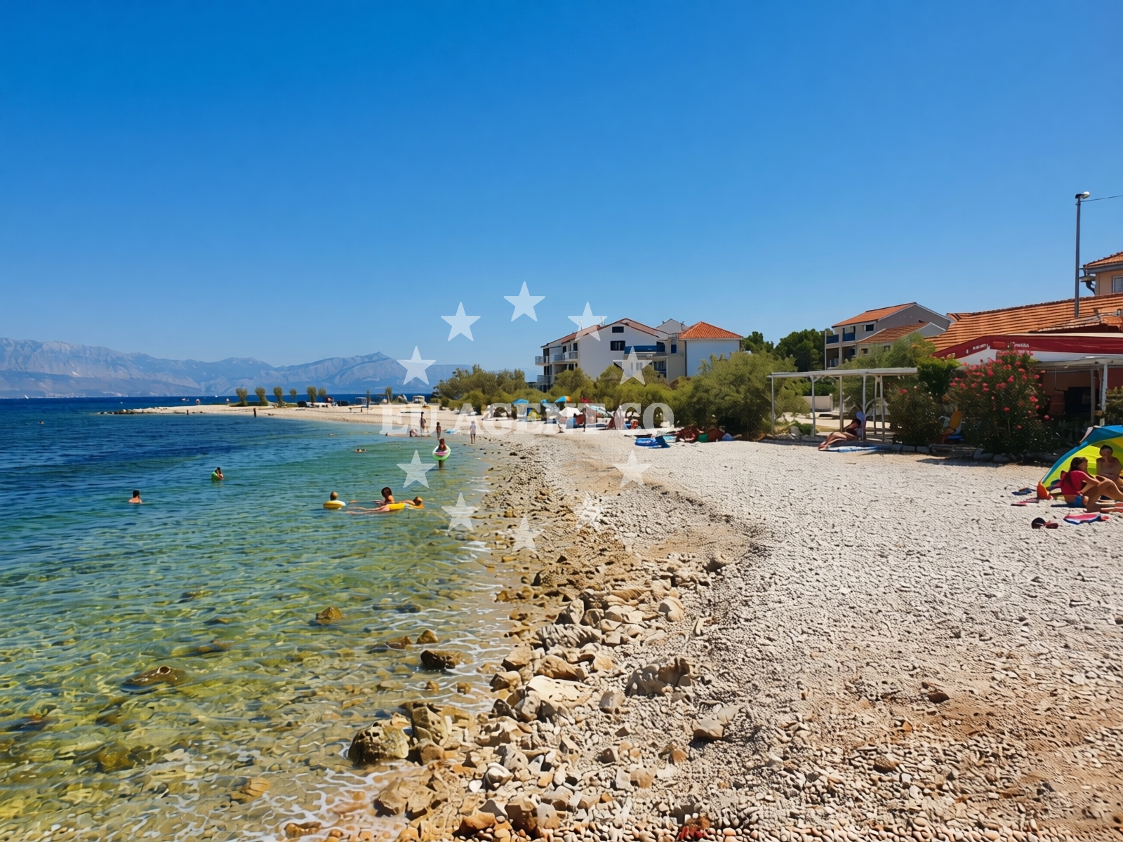 Overview of Gumonca Beach in Put Mora 38, Mirce