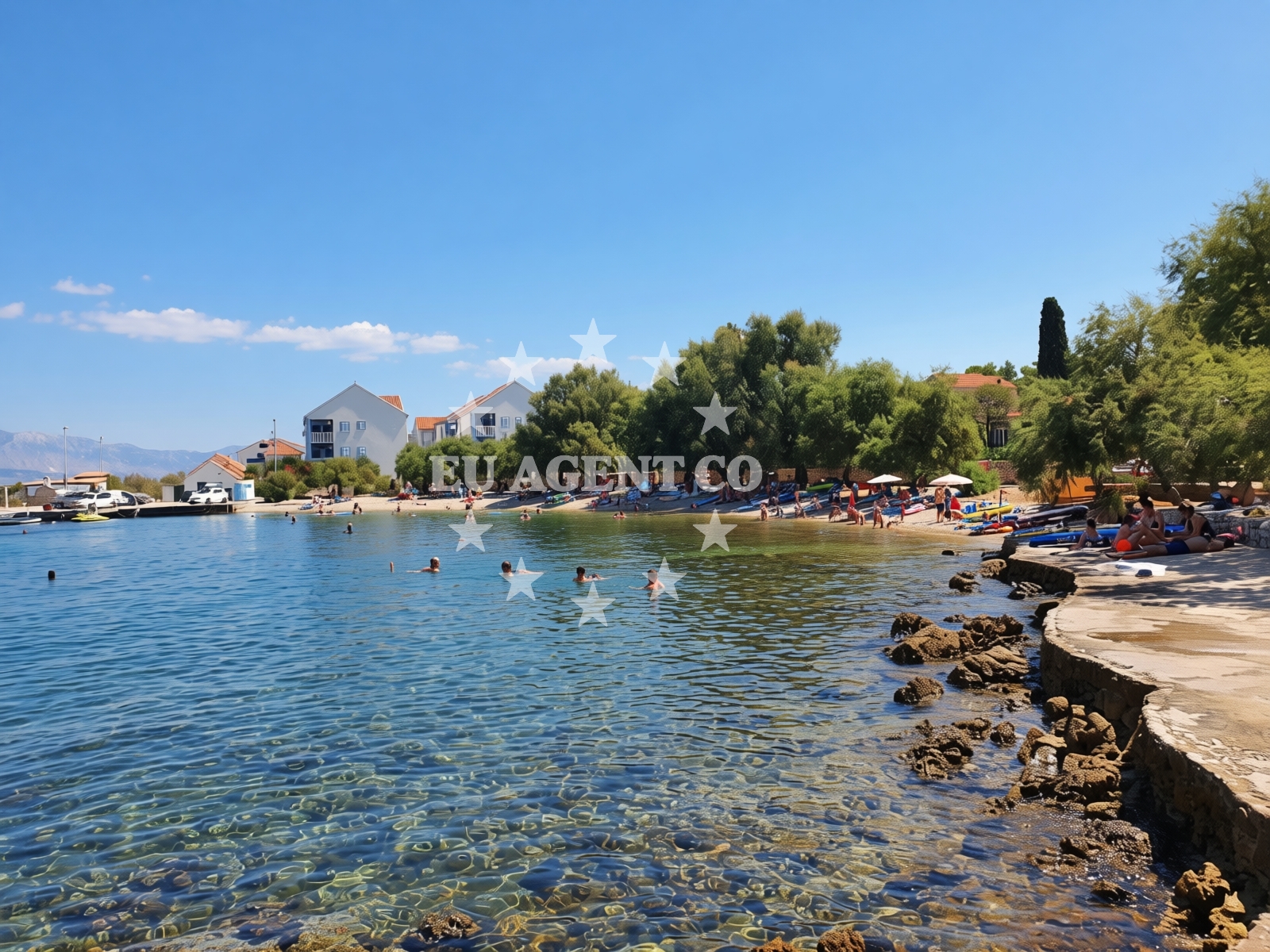 Sea and coastal view of Gumonca Beach in Put Mora 38, Mirce