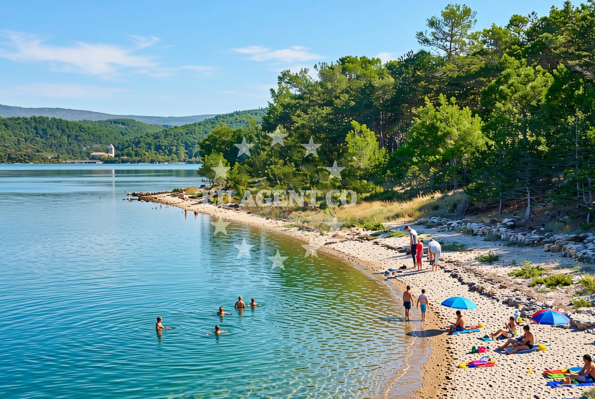 Sea and coastal view of Gusareva draga jug, Pridraga Beach in Gusareva draga jug