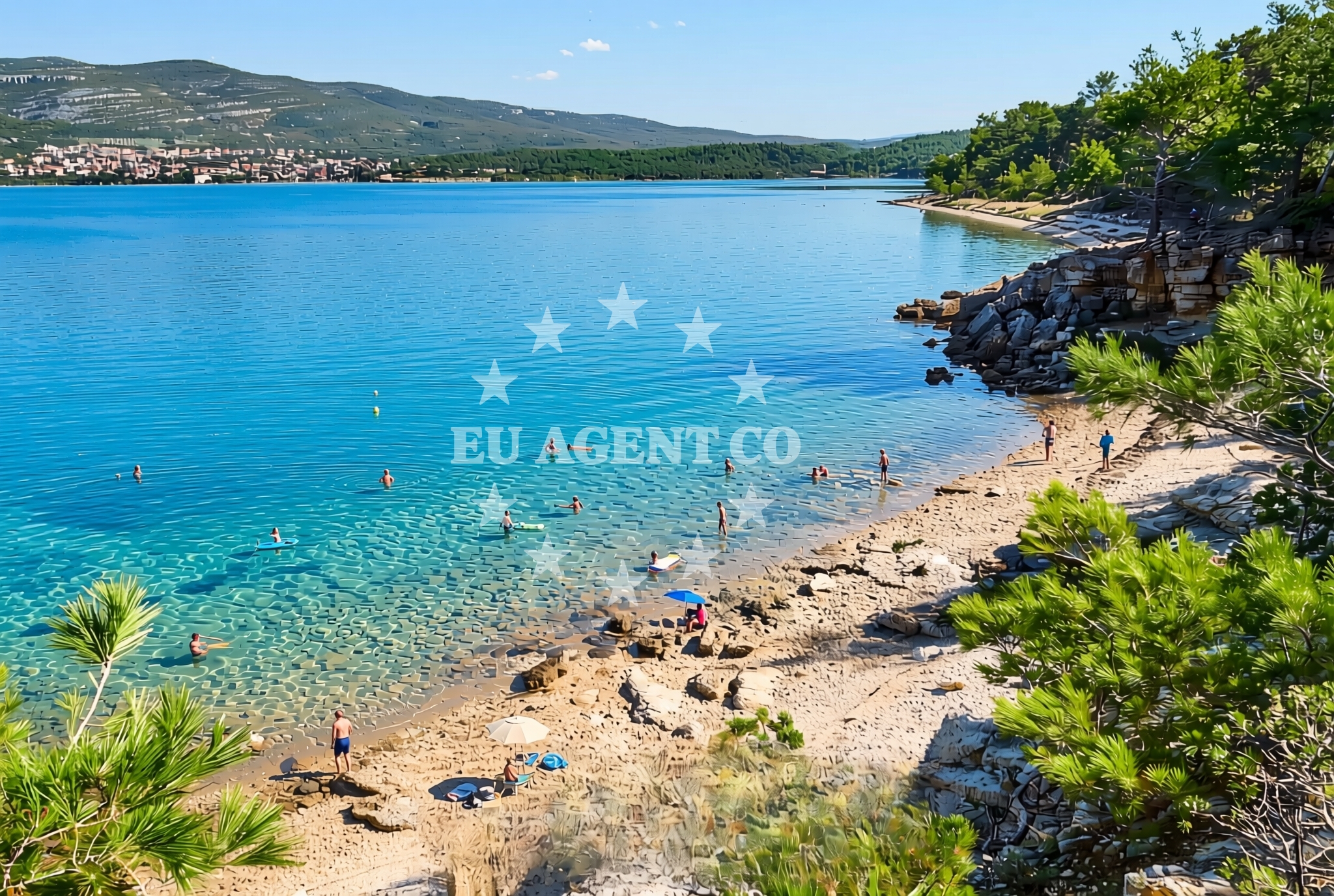 Sea and coastal view of Gusareva draga sjever, Pridraga Beach in Gusareva draga sjever