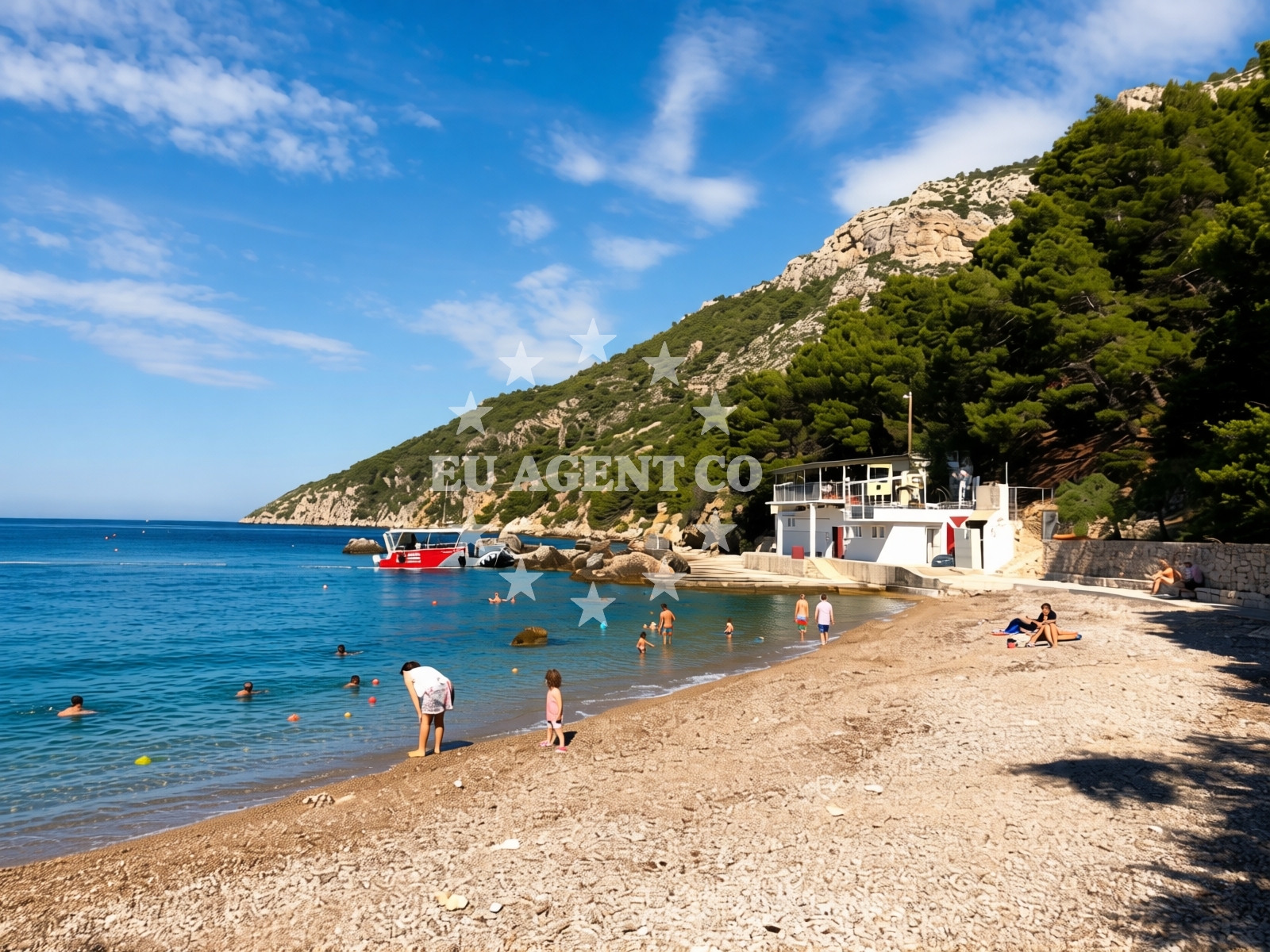 Shoreline and swimming area at Gusarica beach in Ulica Kondijina Stroda 6, Komiža