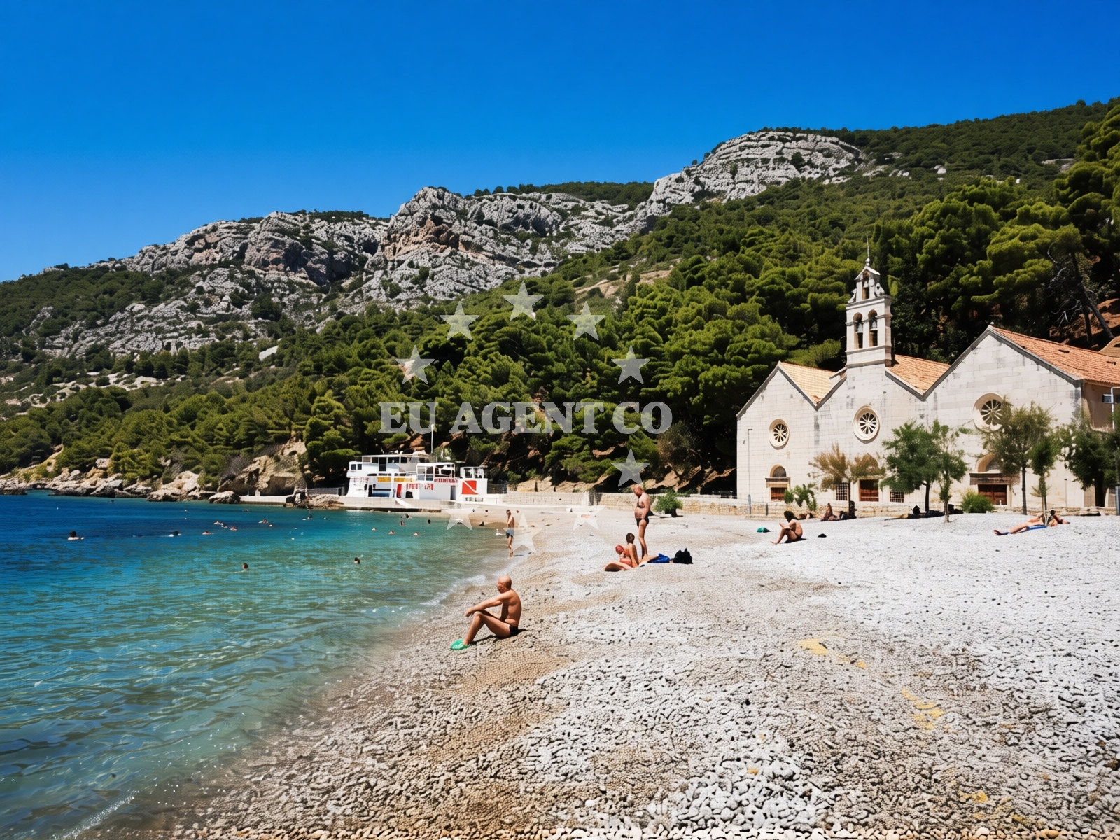 Beach facilities and surroundings at Gusarica beach in Ulica Kondijina Stroda 6, Komiža