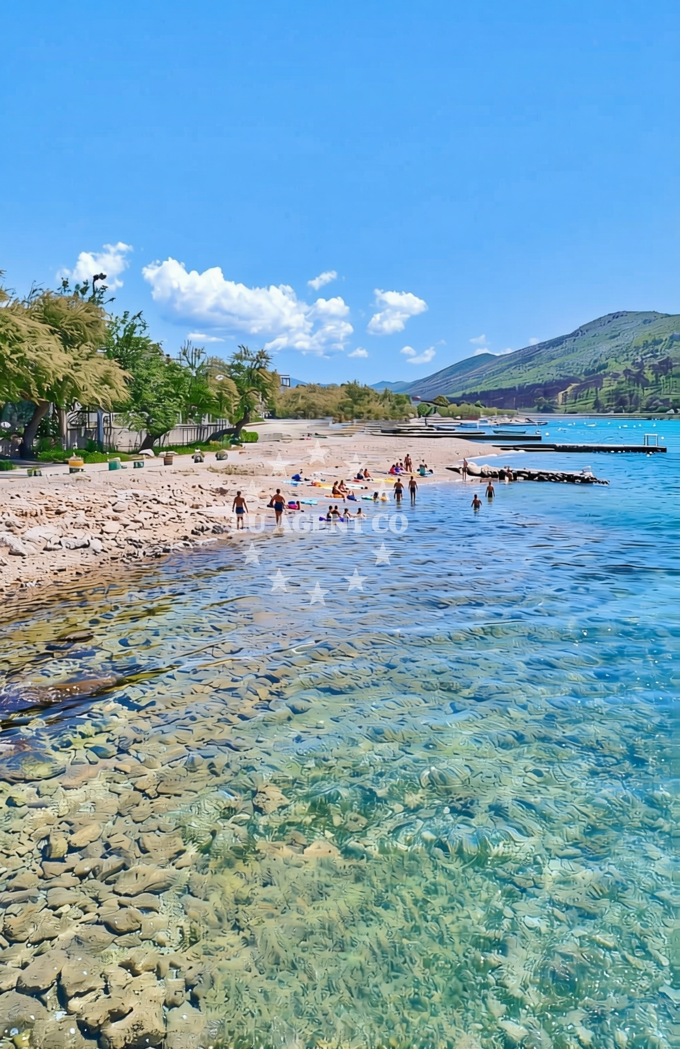 Shoreline and swimming area at Gušća, Grebaštica Beach in Gušća