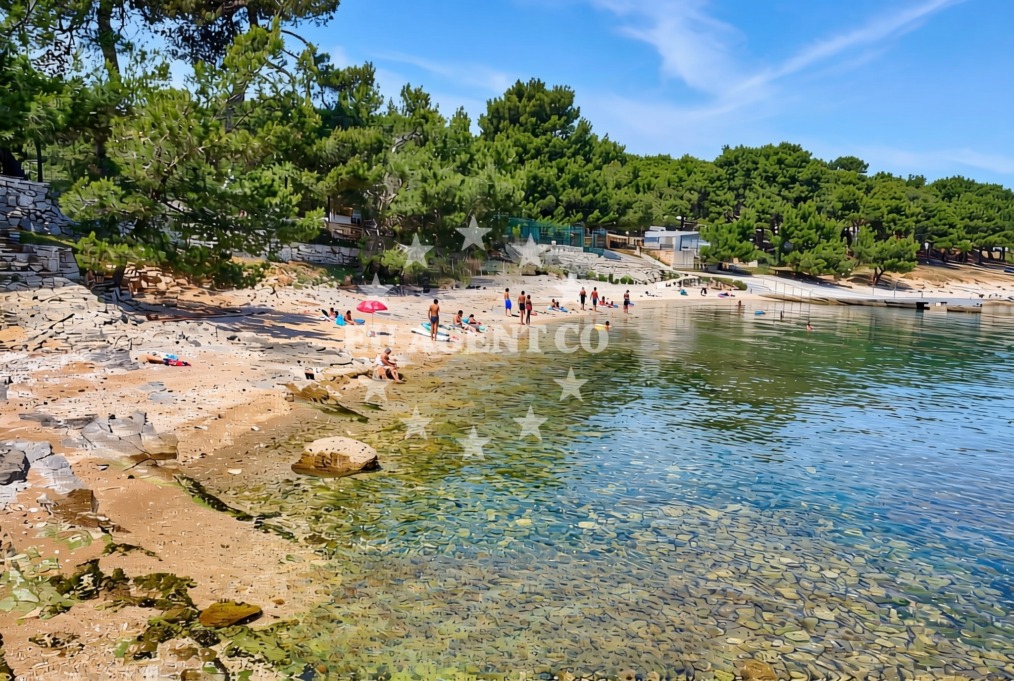 Beach facilities and surroundings at Guvnina, Premantura Beach in Guvnina