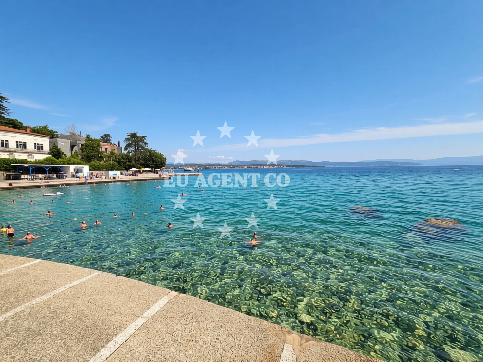 Overview of Haludovo Beach in Obala 51, Malinska