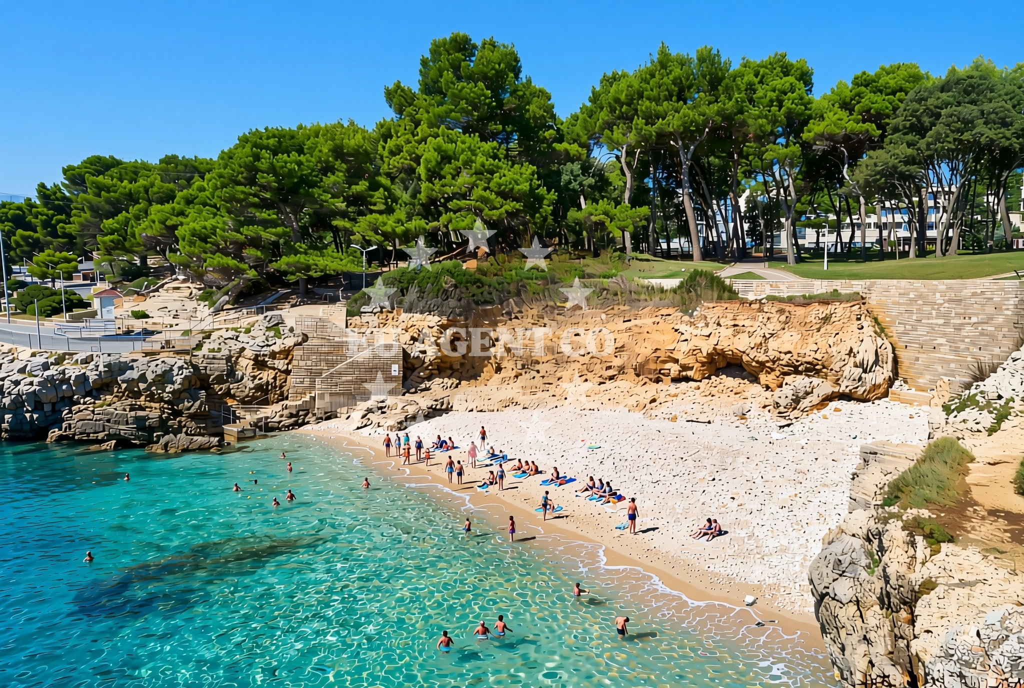 Overview of Havajsko (Procipina), Pula Beach in Havajsko (Procipina)