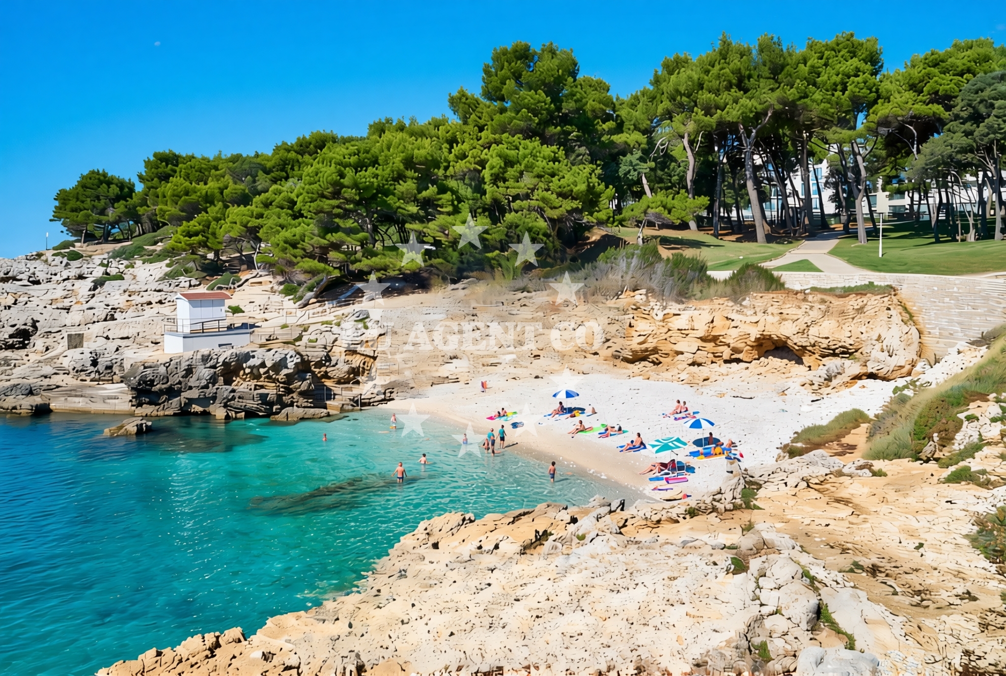 Sea and coastal view of Havajsko (Procipina), Pula Beach in Havajsko (Procipina)