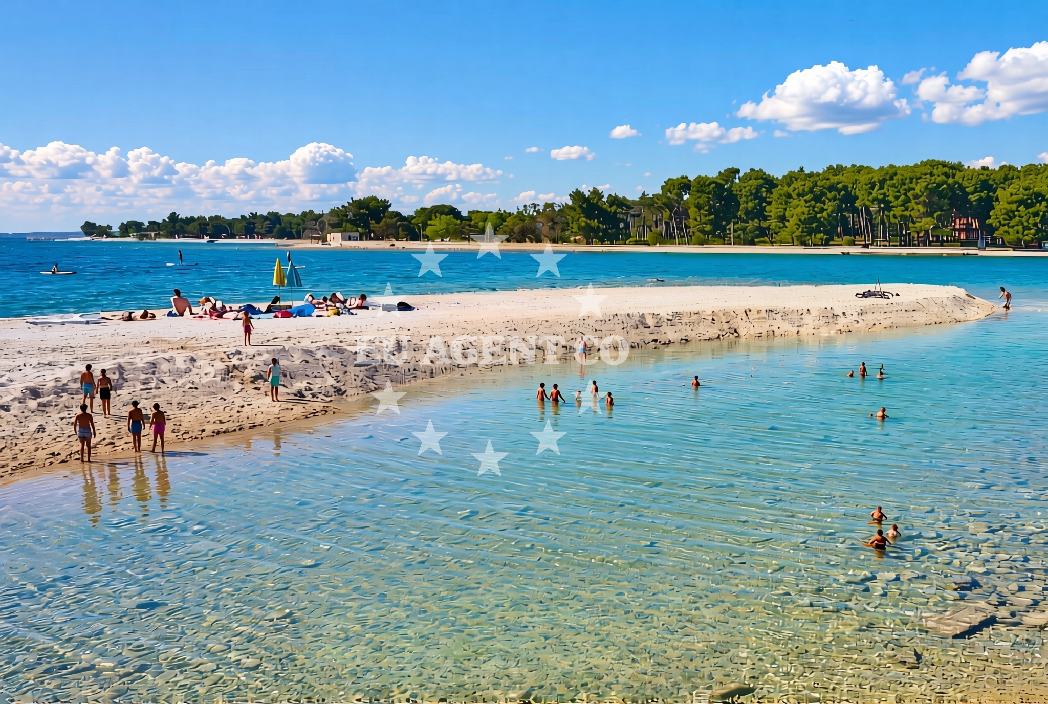 Sea and coastal view of Hidrobaza, Pula Beach in Hidrobaza