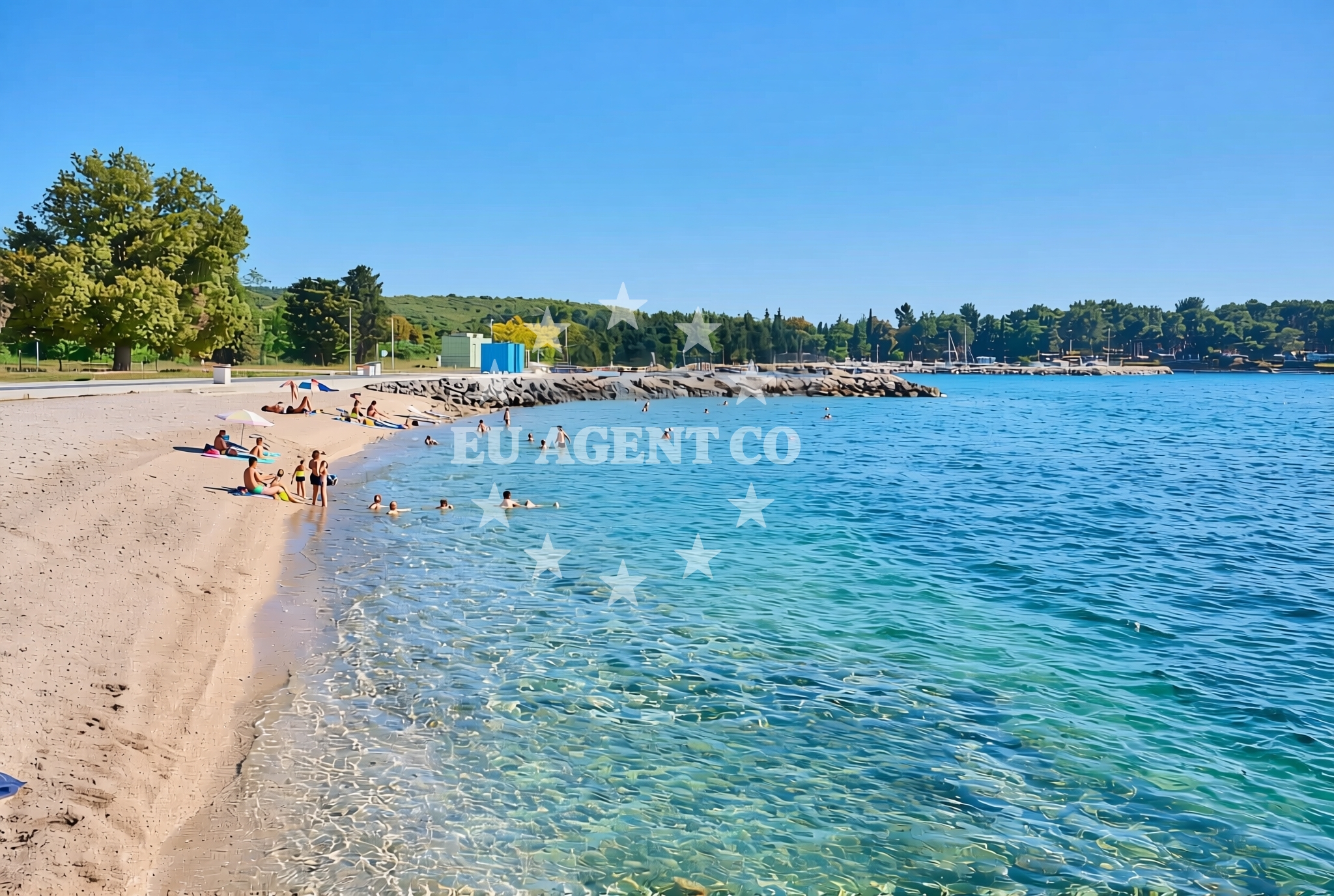 Overview of Hidrobaza, Pula Beach in Hidrobaza