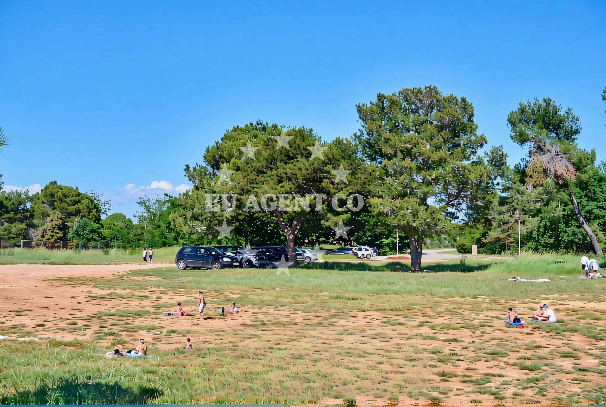 Beach facilities and surroundings at Hidrobaza, Pula Beach in Hidrobaza