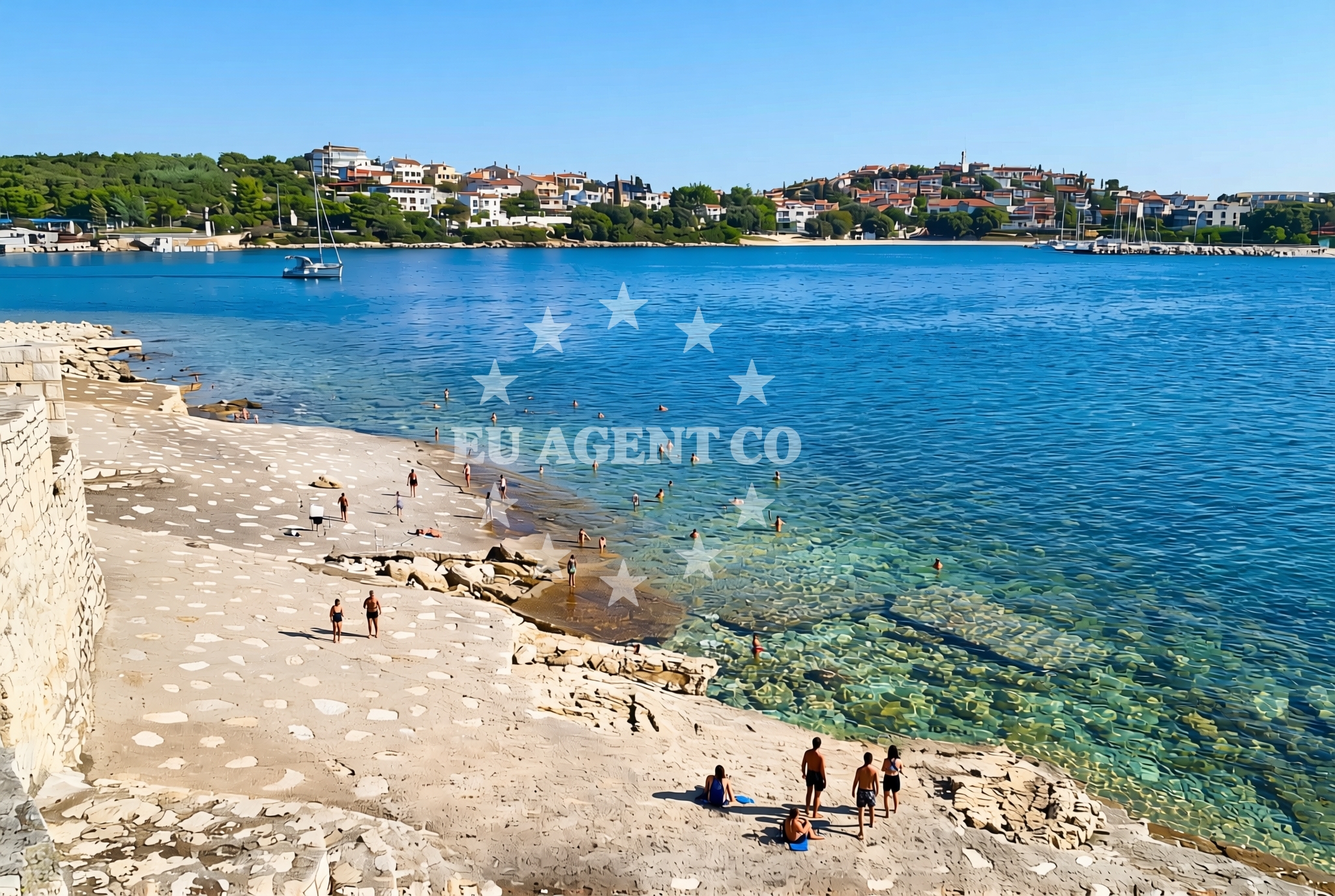 Overview of Histria, Pula Beach in Histria