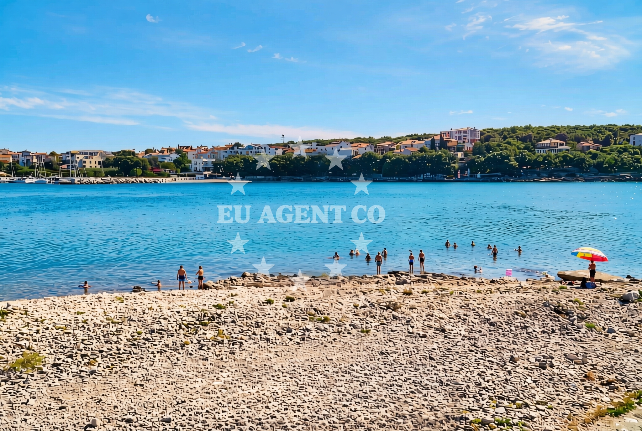 Sea and coastal view of Histria, Pula Beach in Histria