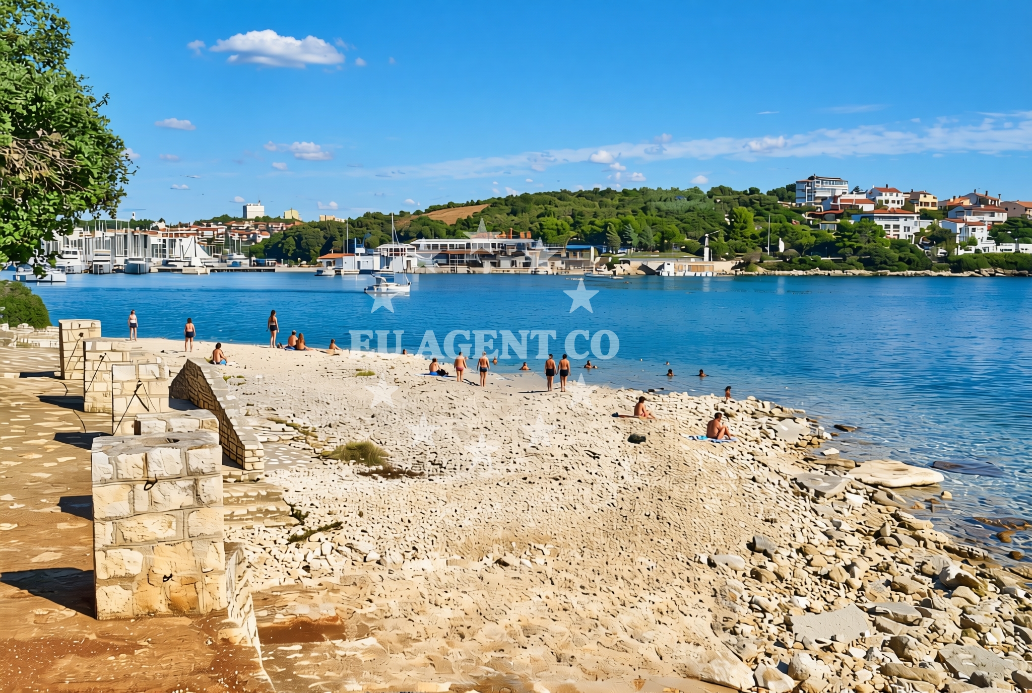 Beach facilities and surroundings at Histria, Pula Beach in Histria