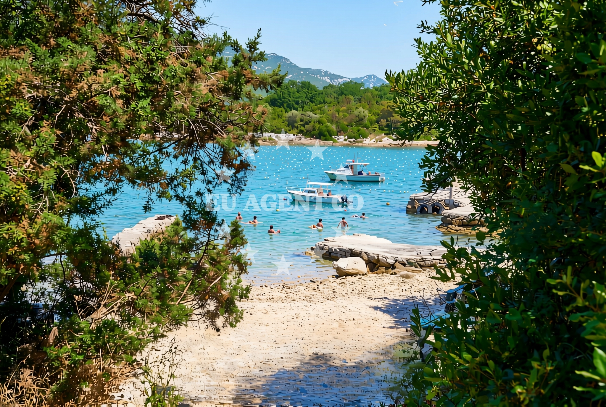 Sea and coastal view of Hodilje istok, Hodilje Beach in Hodilje istok