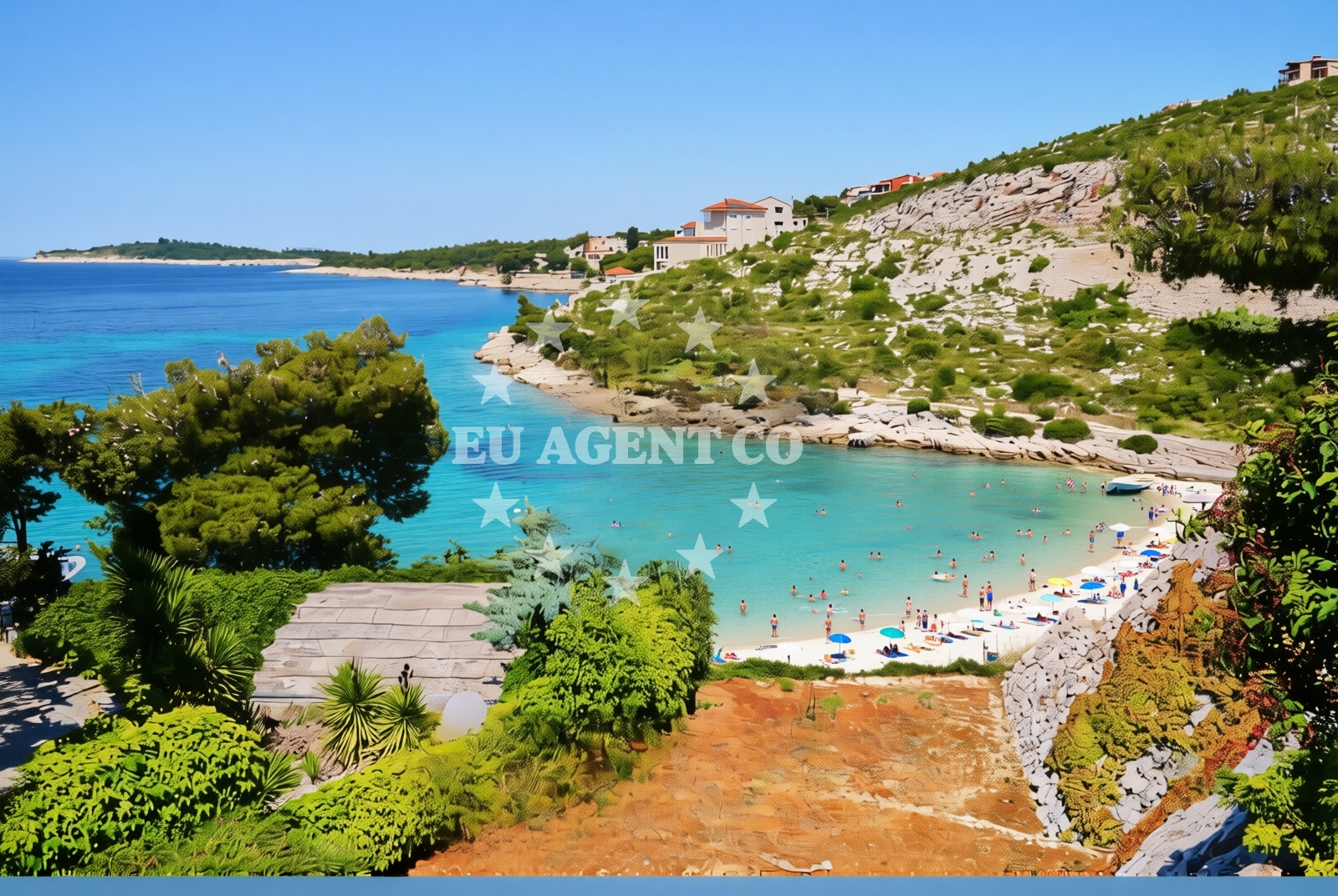 Shoreline and swimming area at Hodomešćica, Primošten Burnji Beach in Hodomešćica