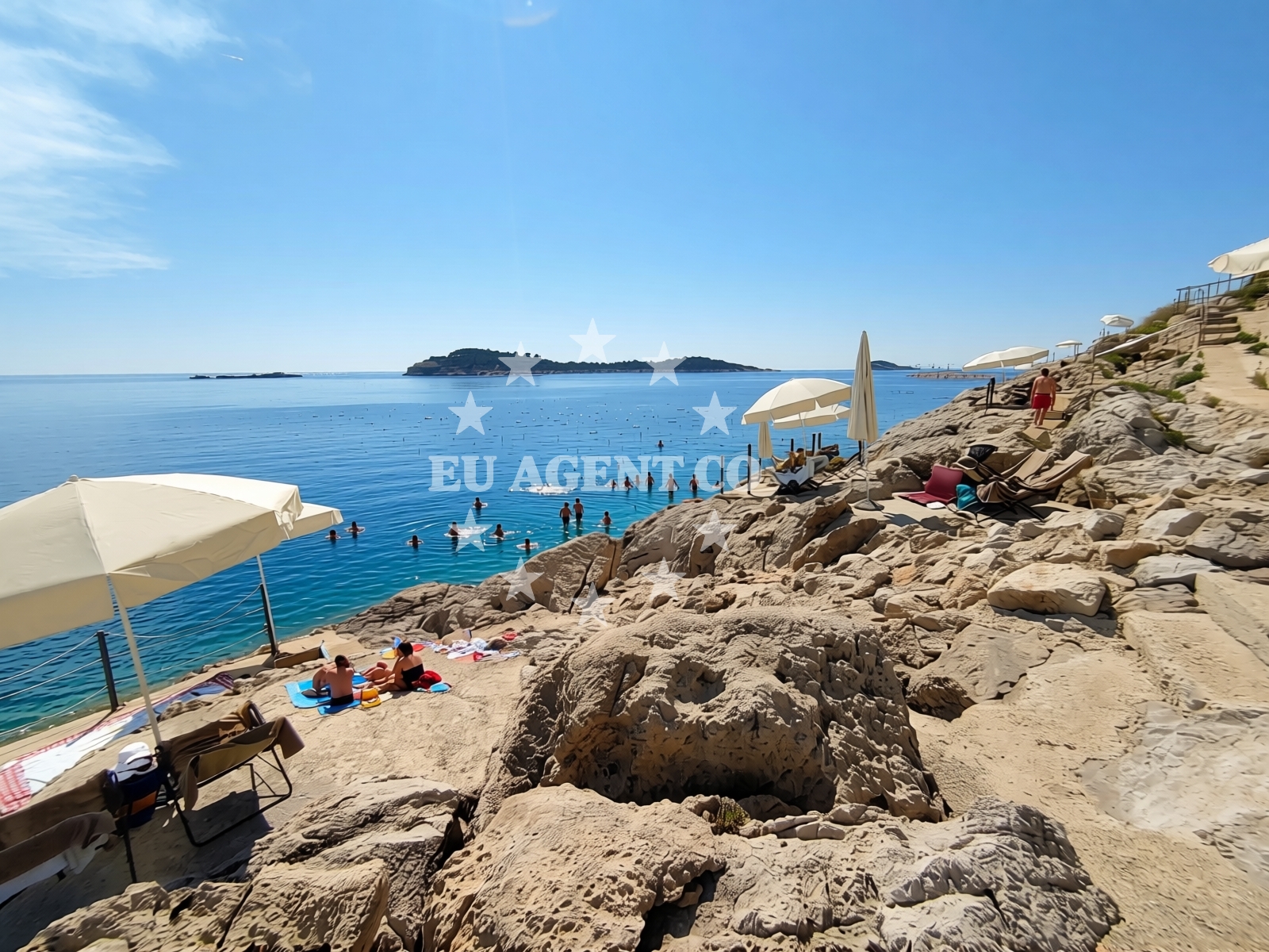 Sea and coastal view of Hotel Croatia Beach
