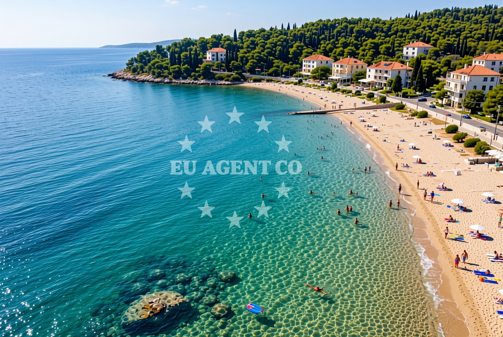Sea and coastal view of Hotel Imperial, Vodice Beach in Hotel Imperial