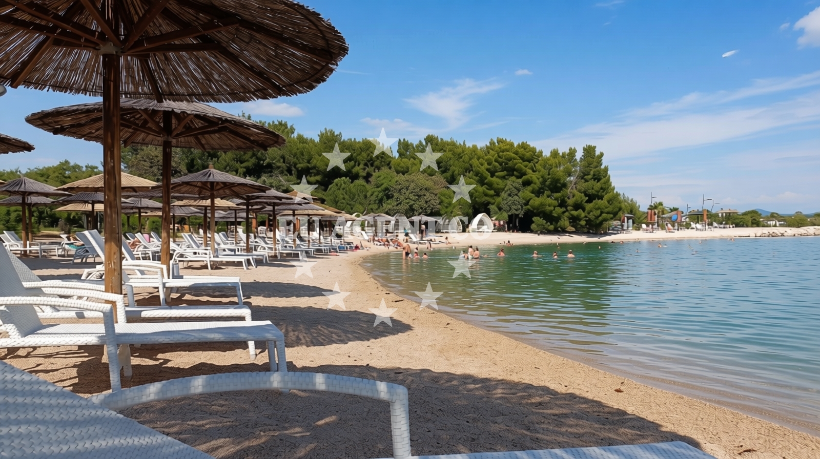 Shoreline and swimming area at Hotel Ivan Beach