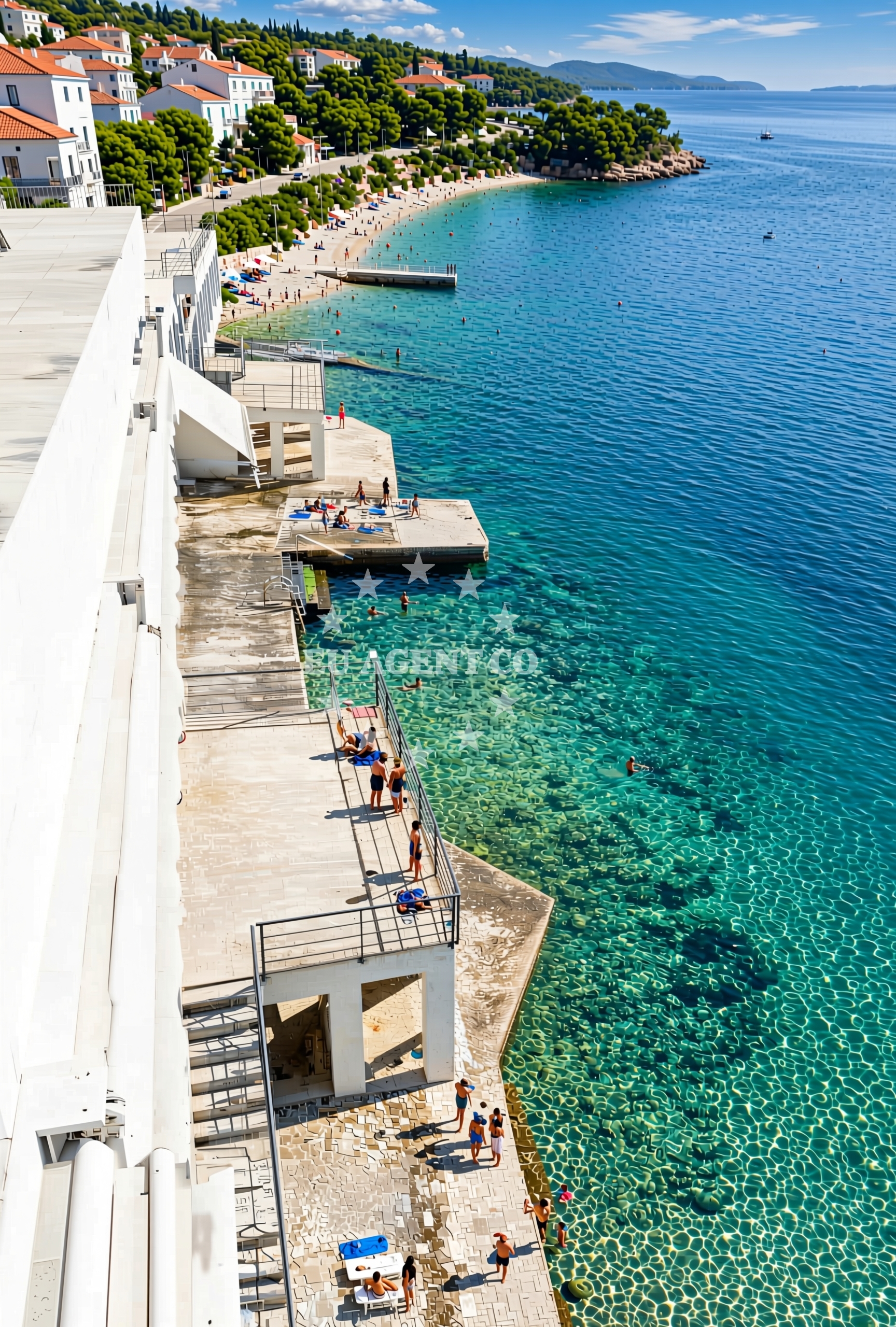 Shoreline and swimming area at Hotel Jadran, Rijeka Beach in Hotel Jadran