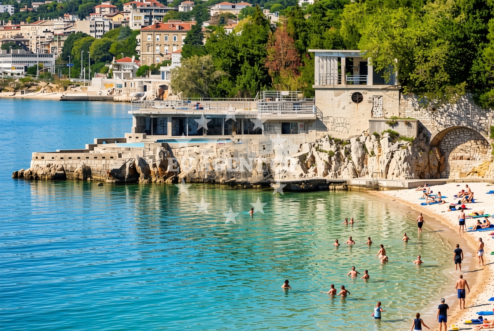 Shoreline and swimming area at Hotel Park, Rijeka Beach in Hotel Park