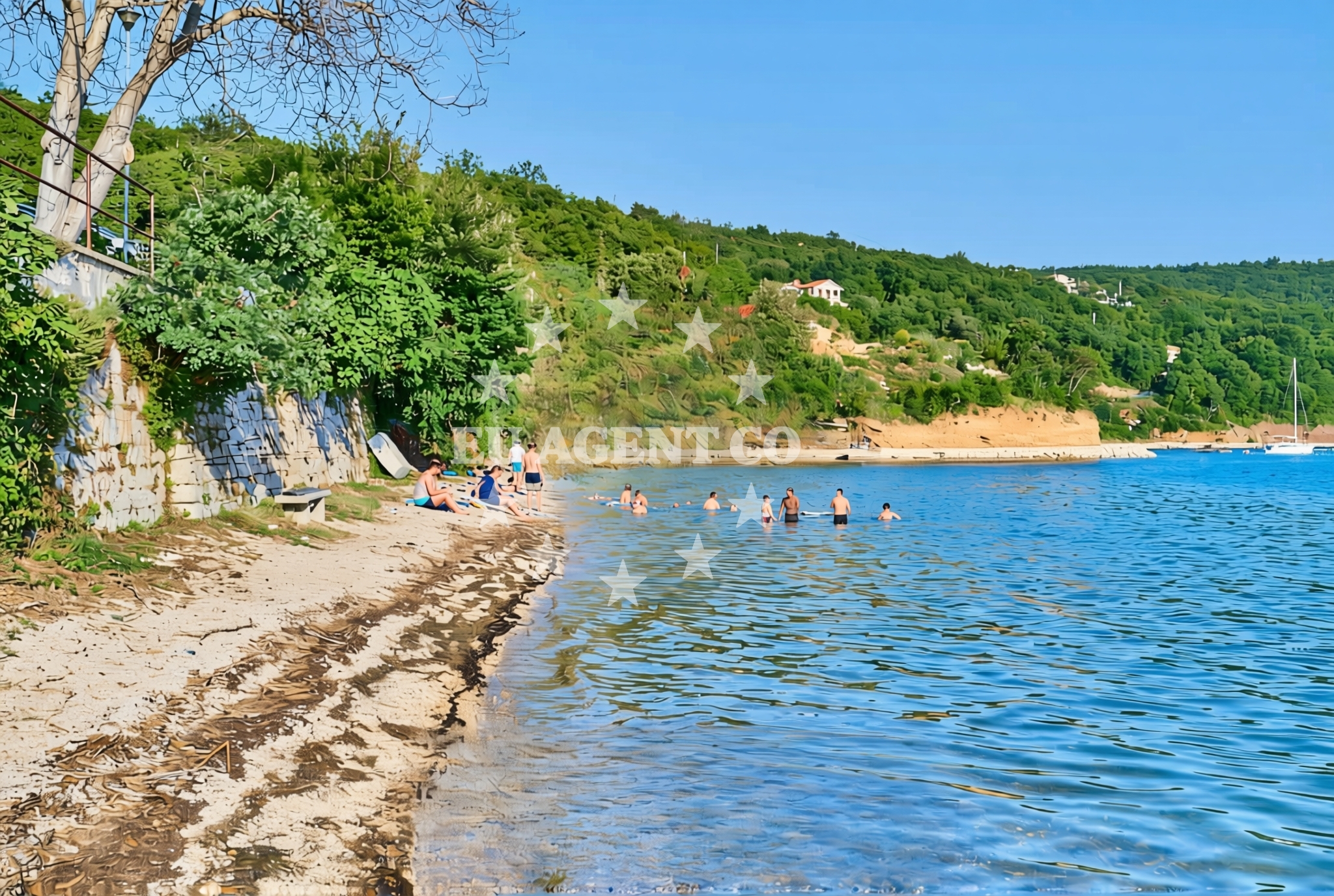 Overview of Hrboki: beaches and coves in Hrboki