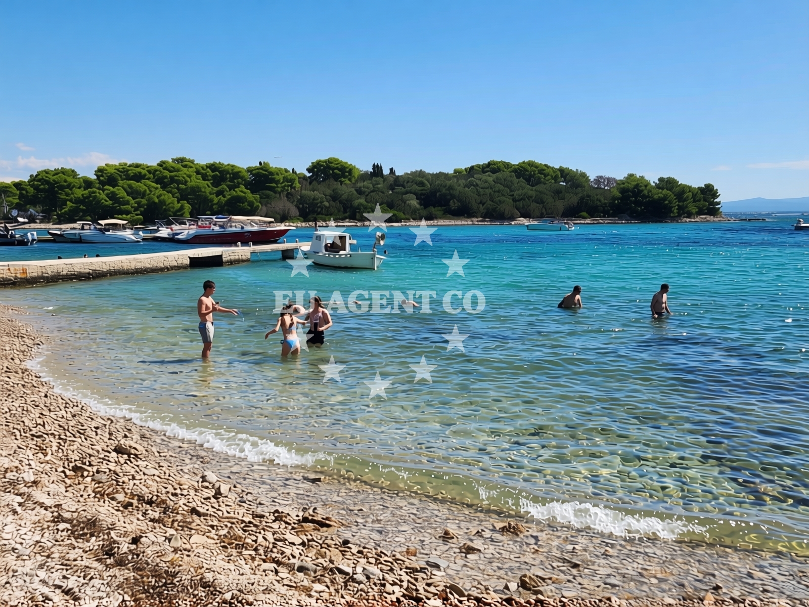 Beach facilities and surroundings at Hrvatska Plava Uvala in Krknjaši 34, Drvenik Veli
