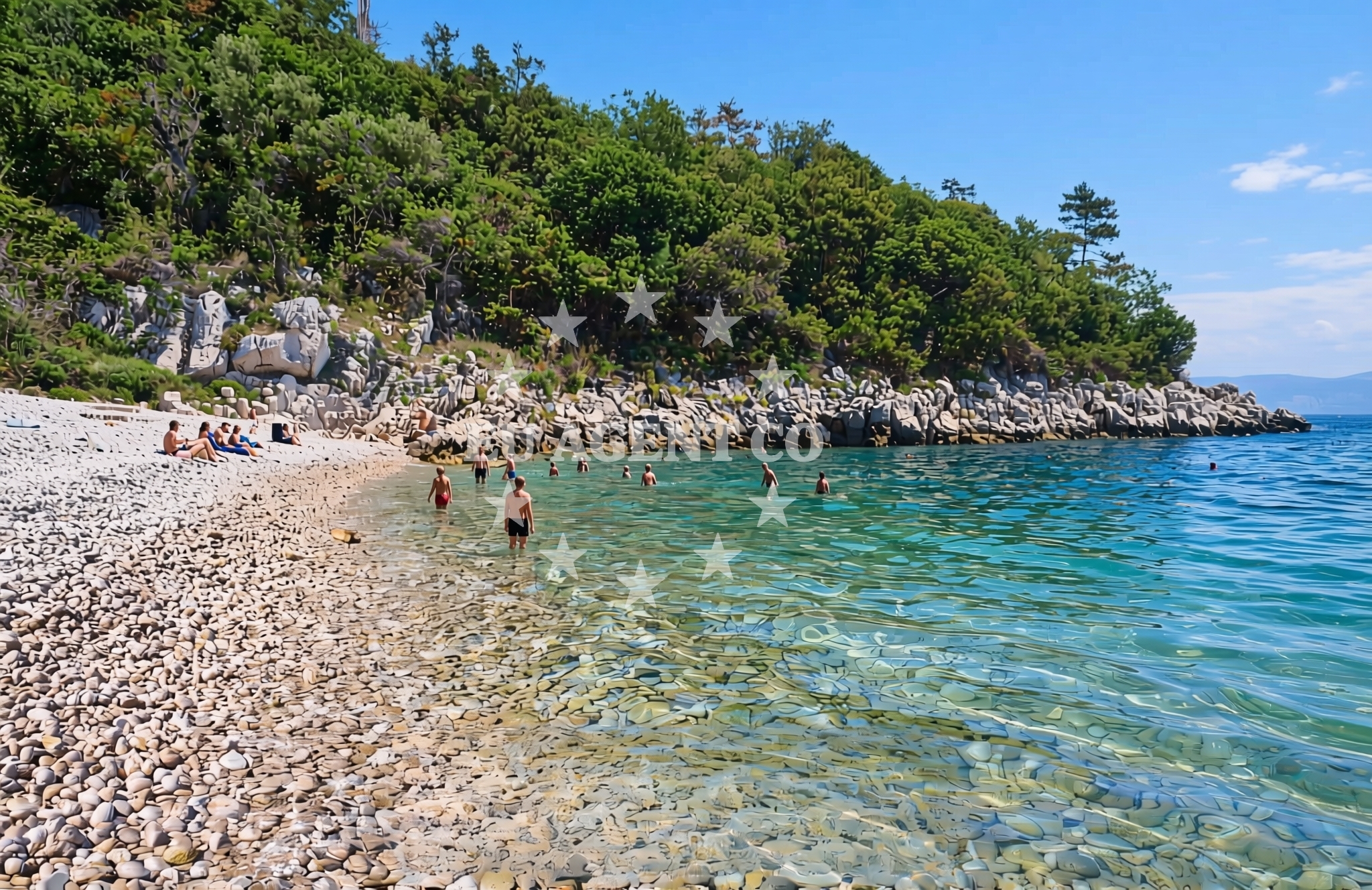 Additional view of Huboka beach in Marina 39 Sveta Marina, Rabac