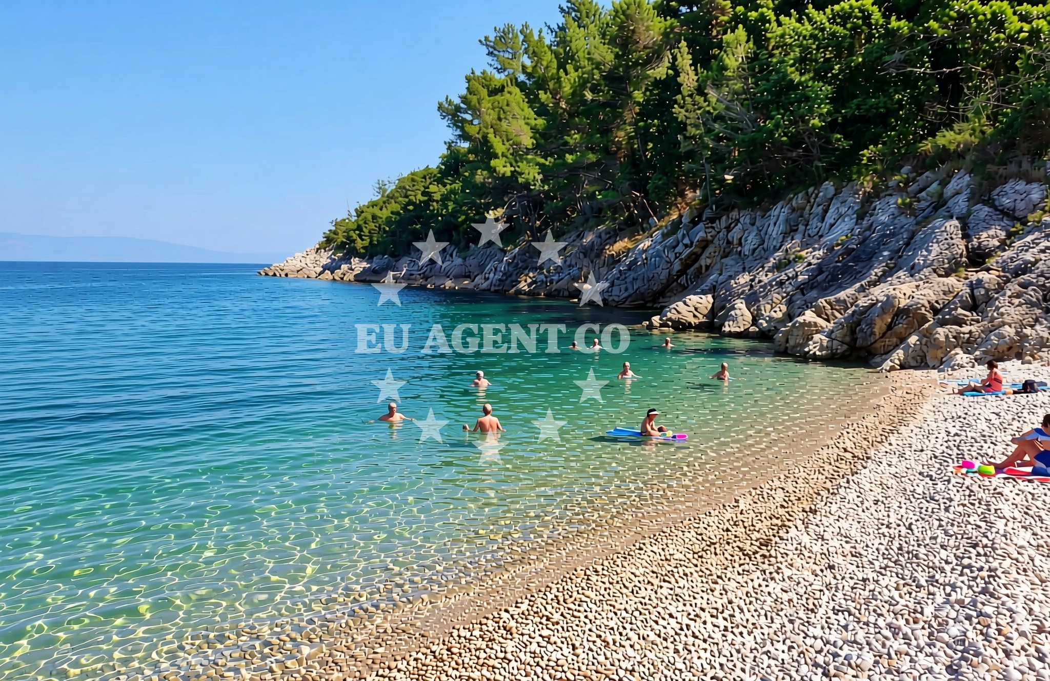 Additional view of Huboka beach in Marina 39 Sveta Marina, Rabac