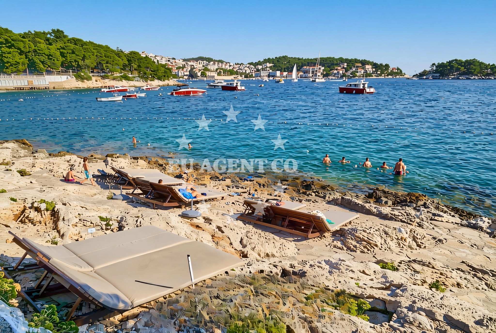 Overview of Hula-Hula, Hvar (Hvar) Beach in Hula-Hula