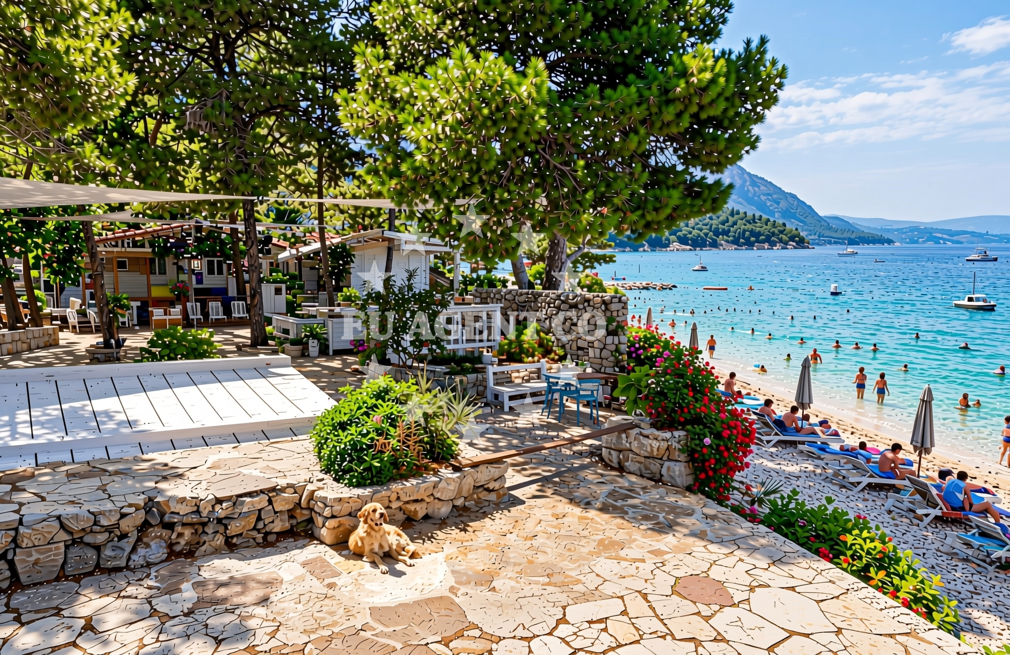 Shoreline and swimming area at Hvar zapad, Hvar (Hvar) Beach in Hvar zapad