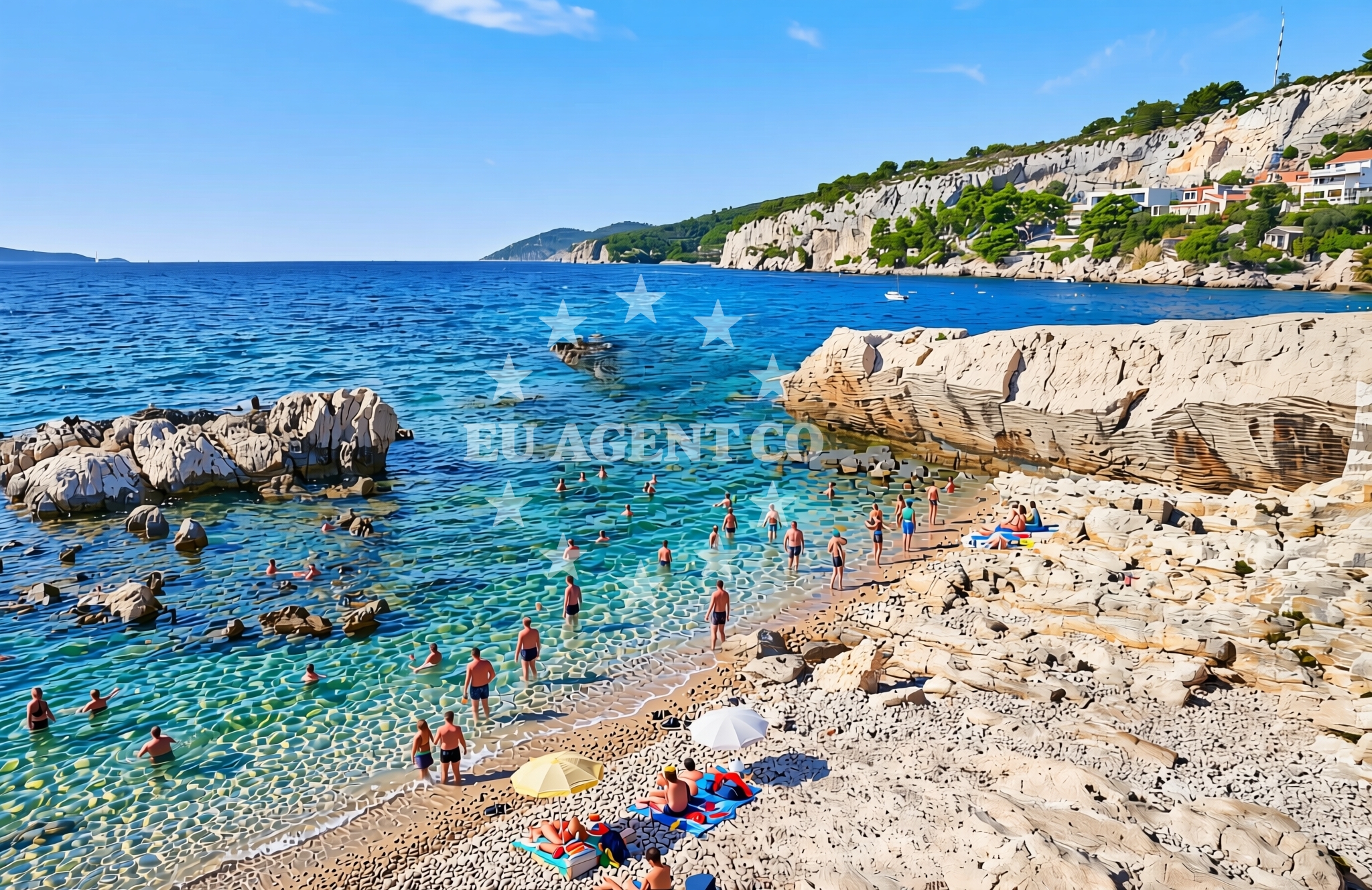 Beach facilities and surroundings at Hvar zapad, Hvar (Hvar) Beach in Hvar zapad