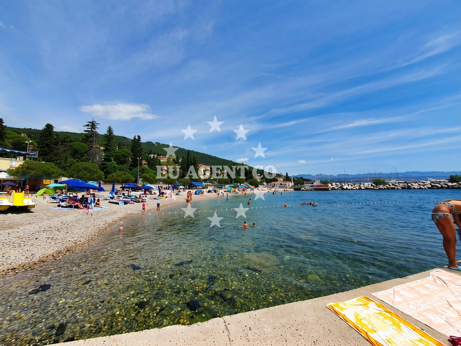Sea and coastal view of Icici beach in 38 Poljanska cesta, Ičići