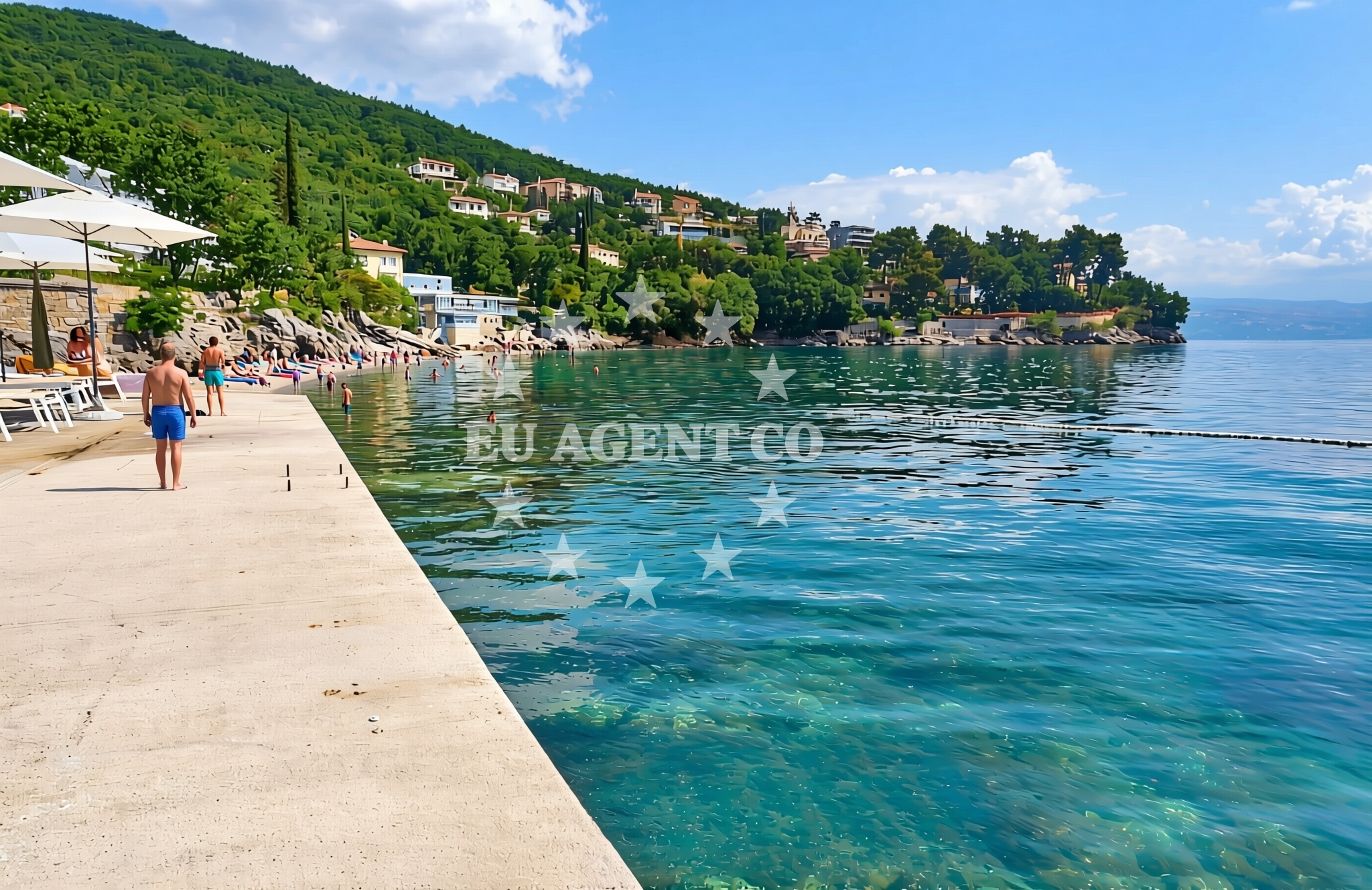 Sea and coastal view of Ičići: beaches and coves (2) in Ičići