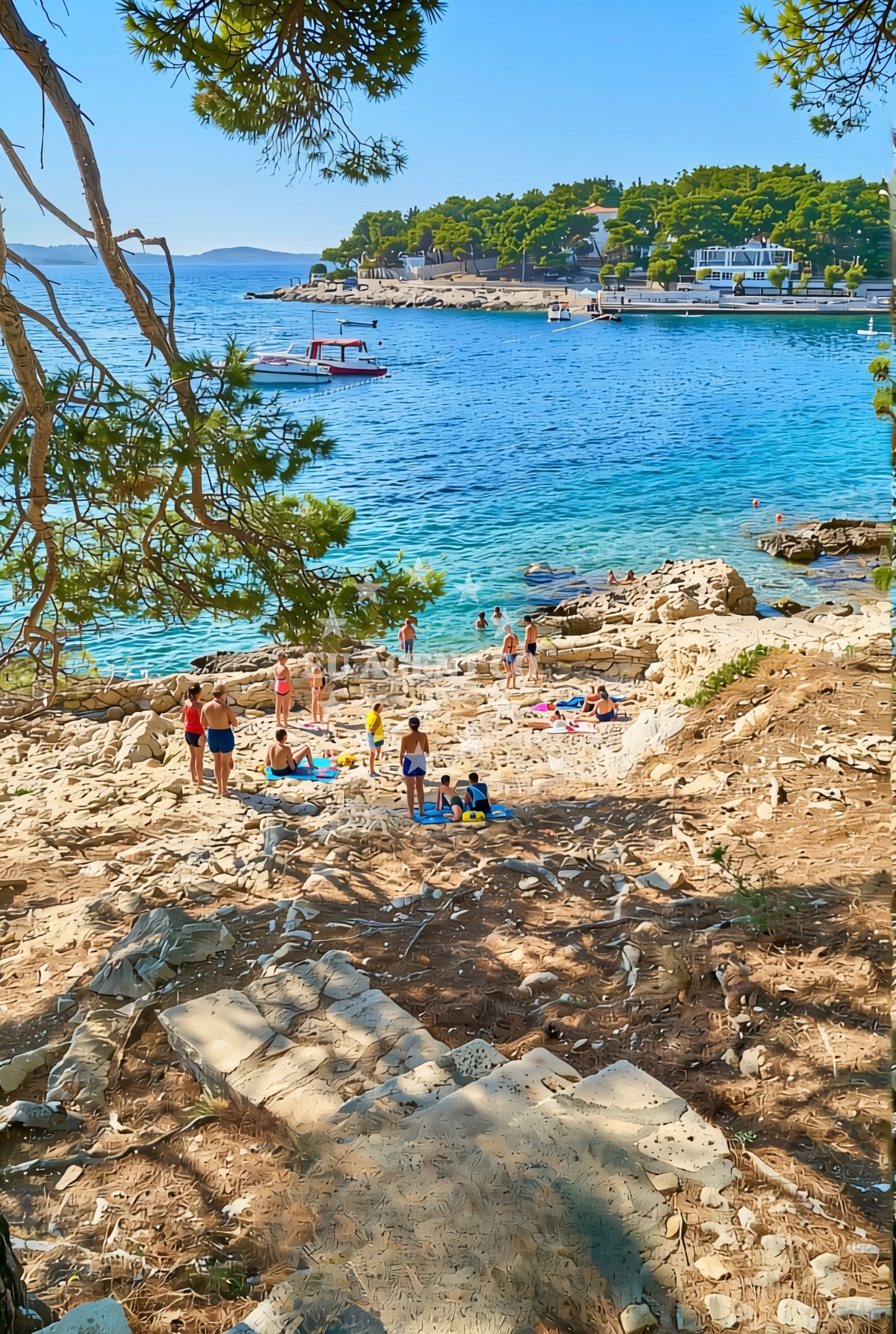 Sea and coastal view of Igralište, Hvar (Hvar) Beach in Igralište