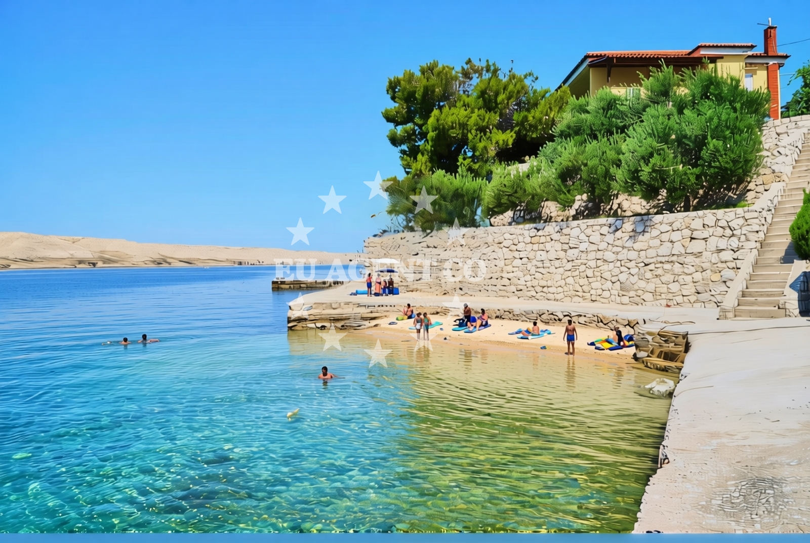 Overview of Igralište, Miškovići (Pag) Beach in Igralište