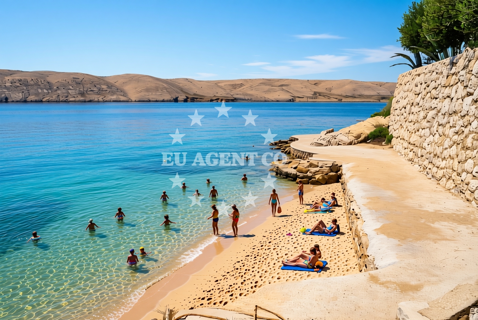 Shoreline and swimming area at Igralište, Miškovići (Pag) Beach in Igralište