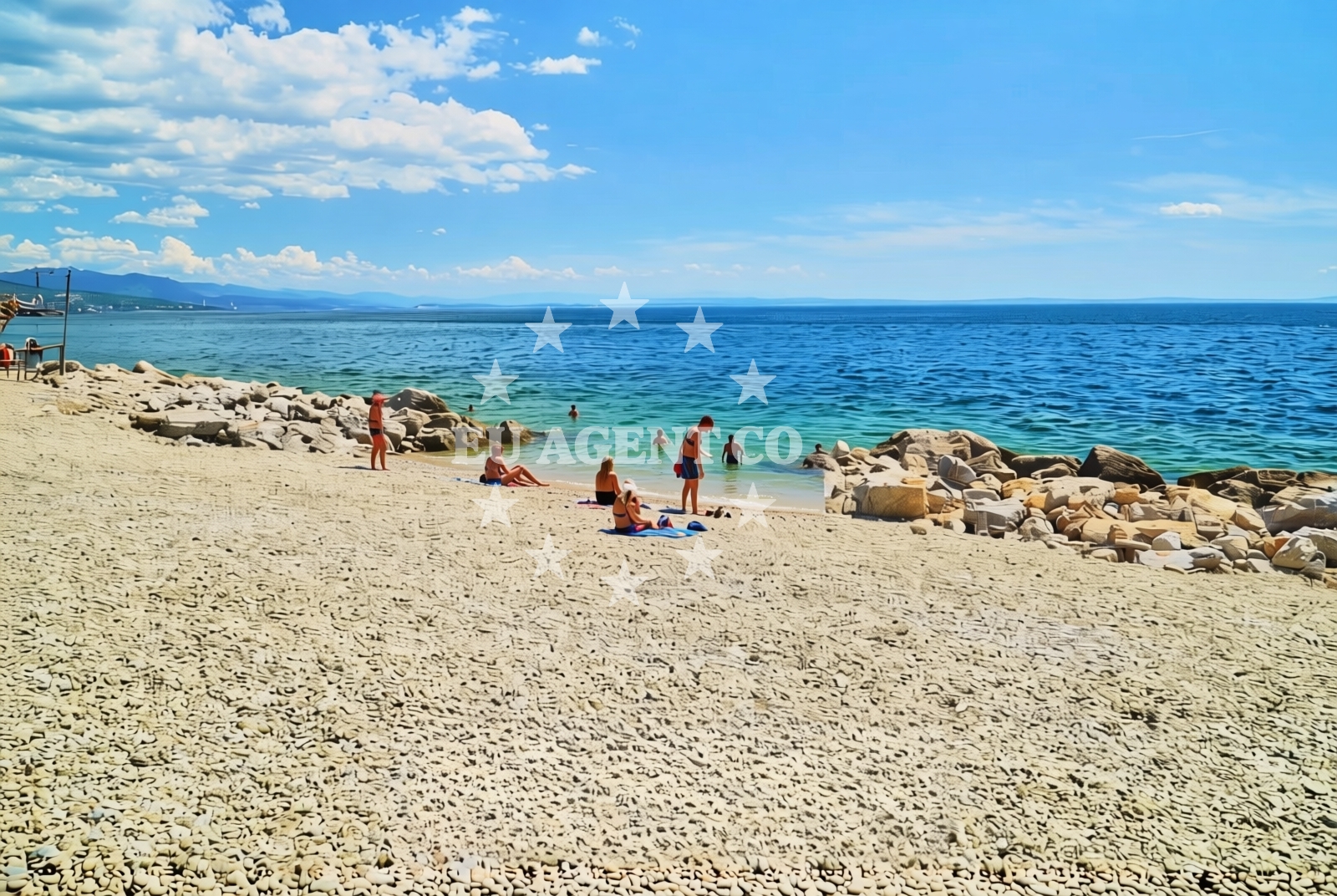 Overview of Igralište zapad (dog beach), Rijeka Beach in Igralište zapad (plaža za pse)