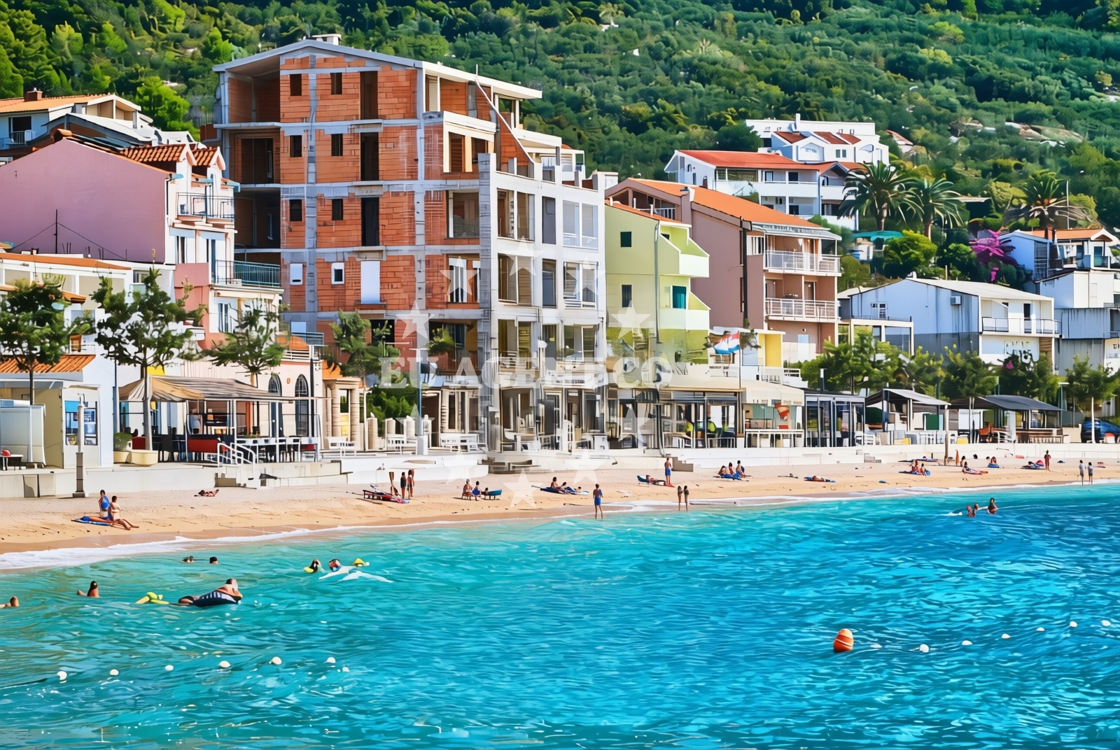 Shoreline and swimming area at Igrane: beaches and coves (9) in Igrane