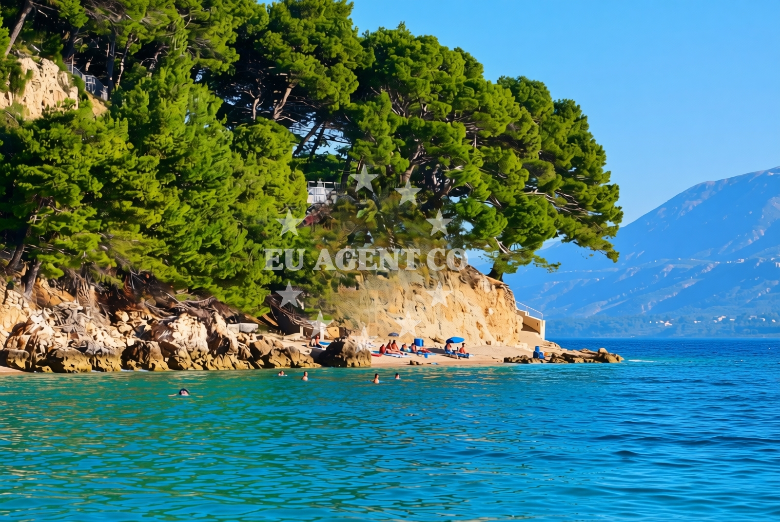 Sea and coastal view of Igrane zapad, Igrane Beach in Igrane zapad